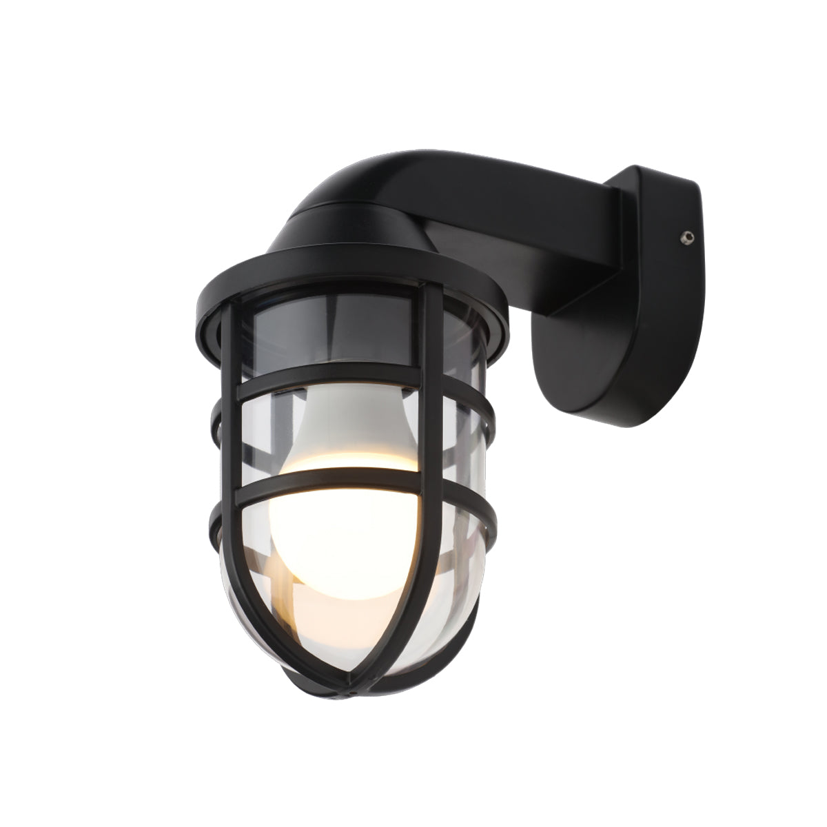 Forum CZ-35742-BLK Jura Outdoor Caged Wall Light, Black
