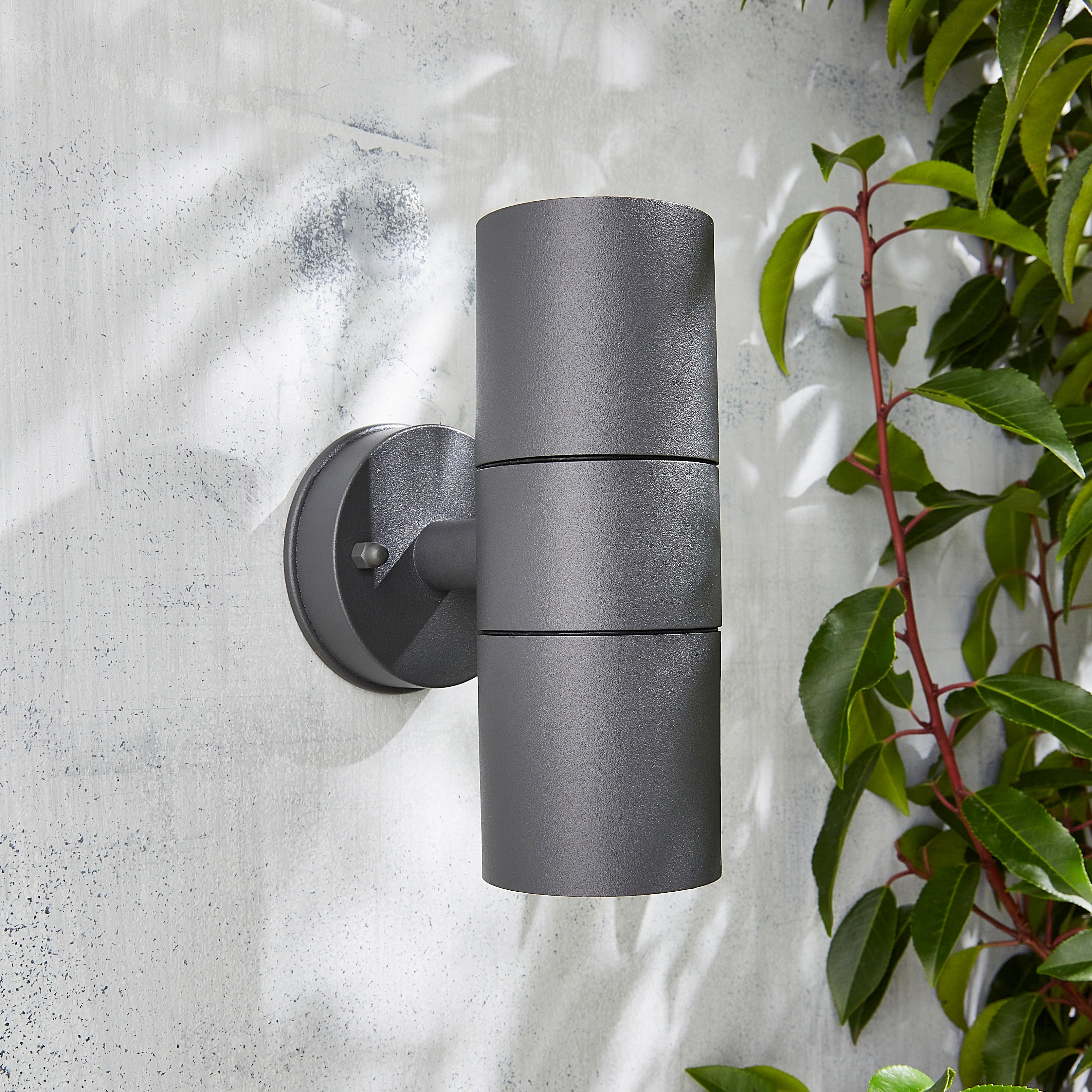 Forum CZ-37502-ANTH Arbo Outdoor Up & Down Wall Light with Tempered Glass, Anthracite