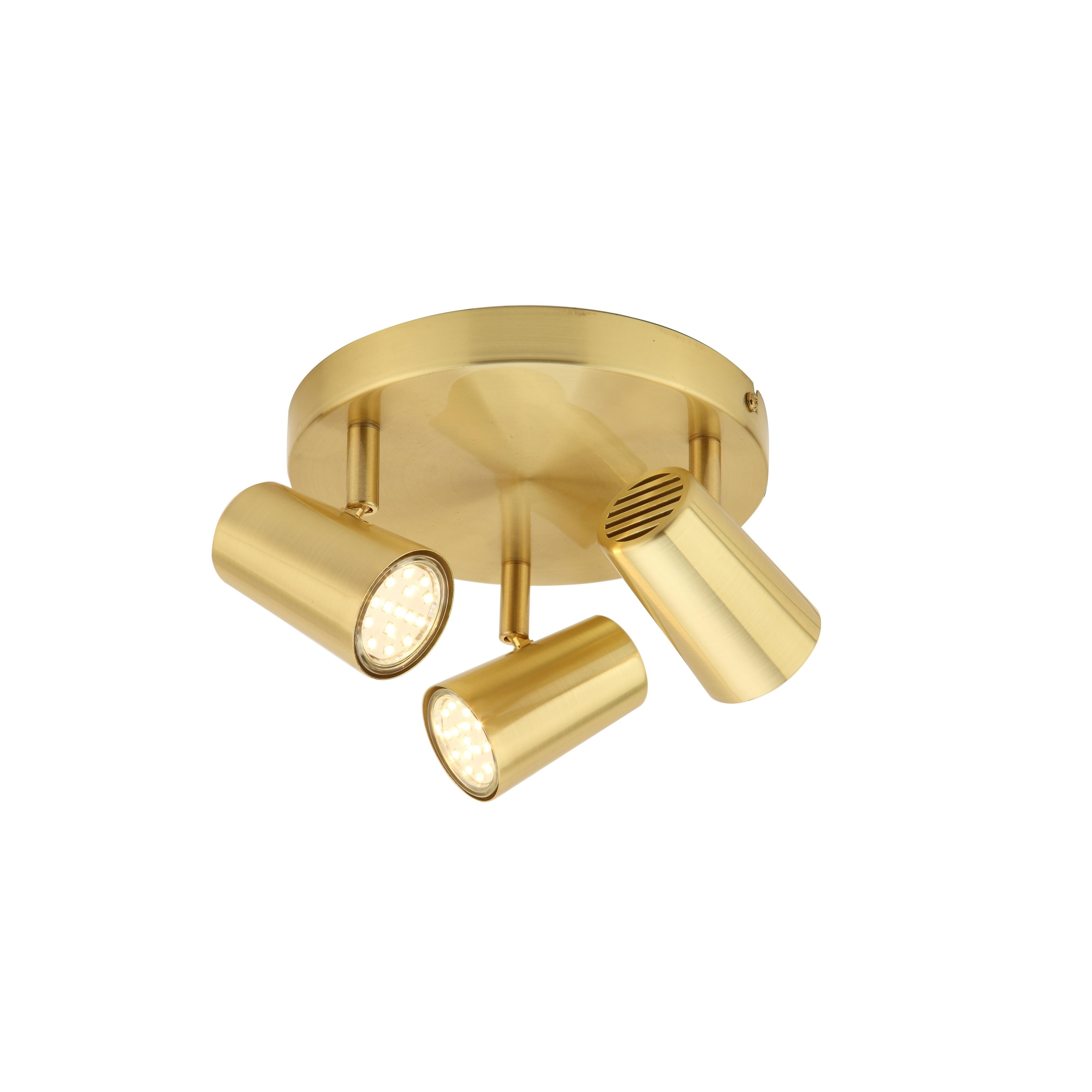 Forum INL-31776-SBRS Harvey Spot 3 Light Plate Satin Brass