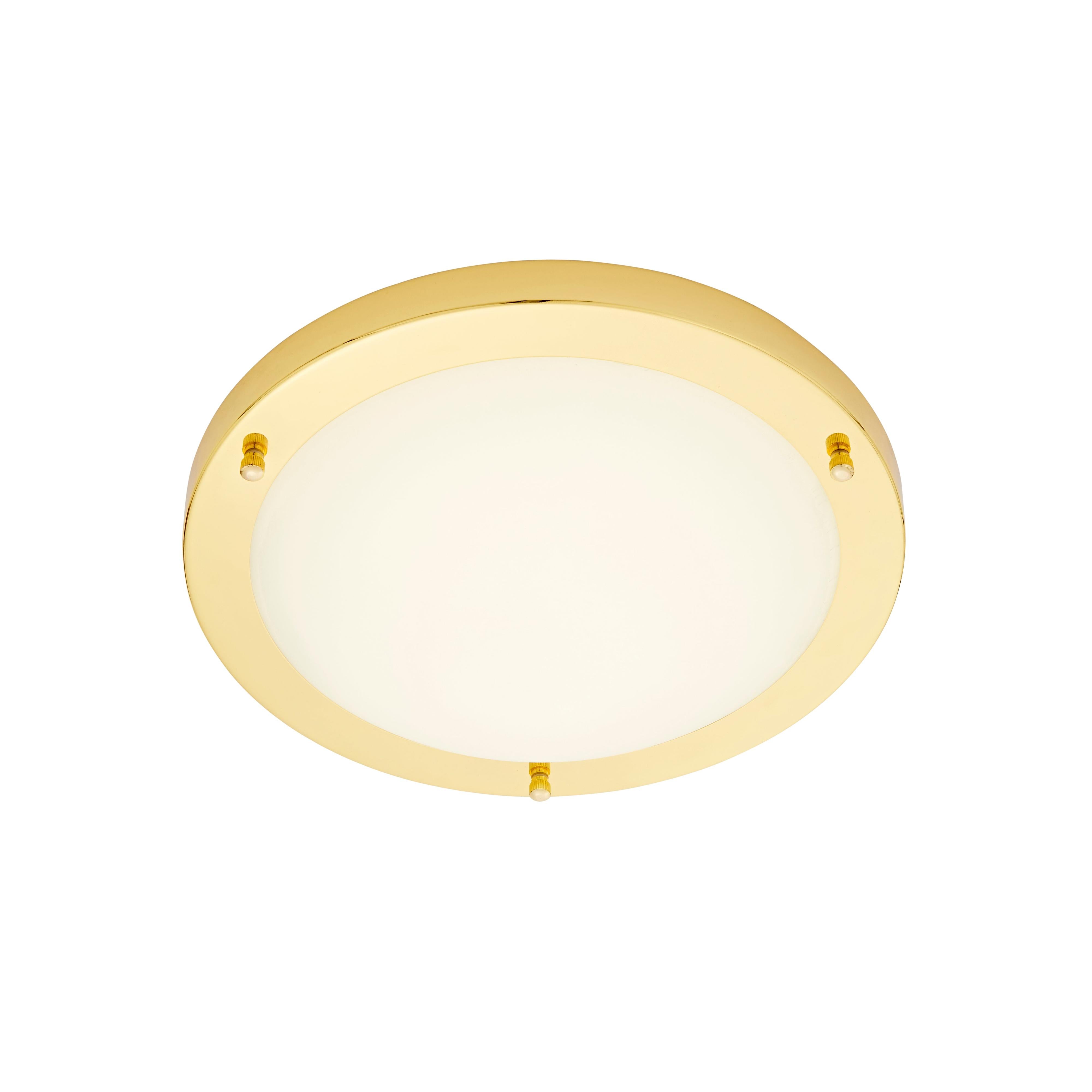 Forum SPA-34047-BRS Delphi Flush 18 Watt Large Flush Bathroom Ceiling Light - Brass