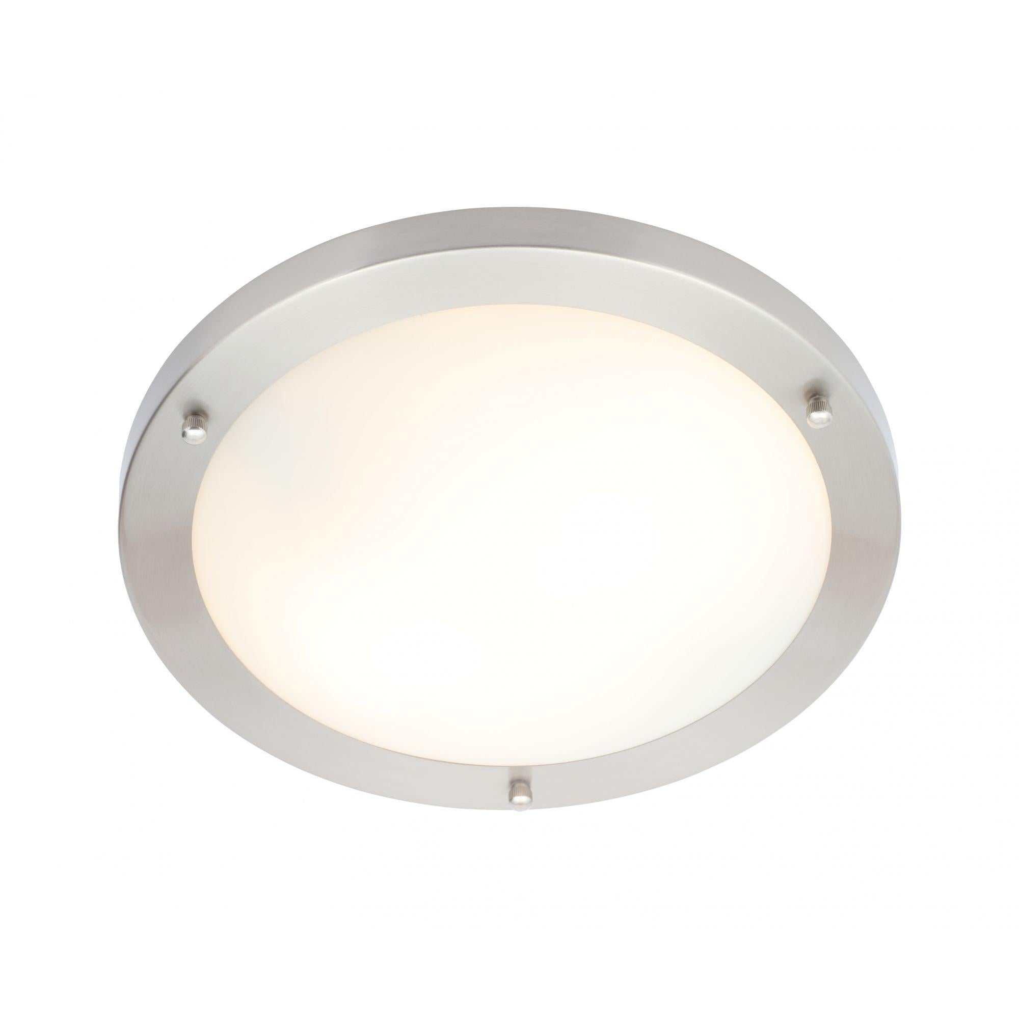 Forum SPA-34047-SNIC Delphi Flush 18 Watt Large Flush Bathroom Ceiling Light - Satin Nickel