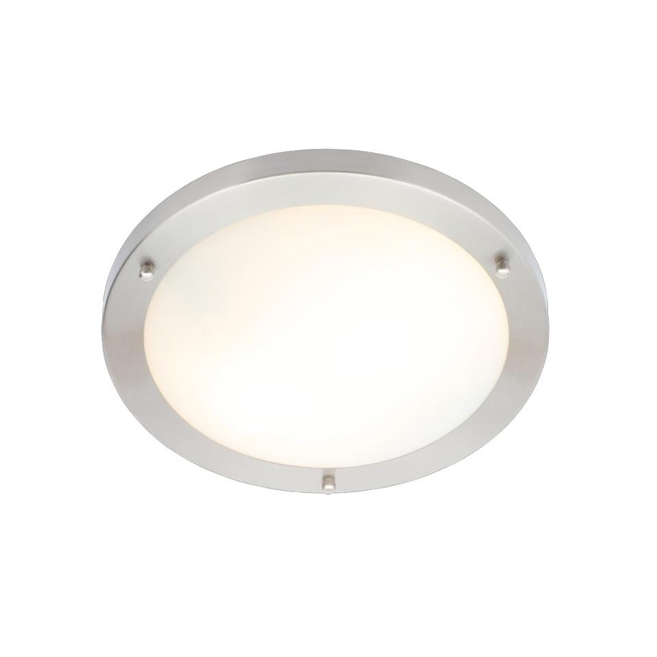 Forum SPA-34050-SNIC Delphi Large Flush Bathroom Ceiling Light - Satin Nickel