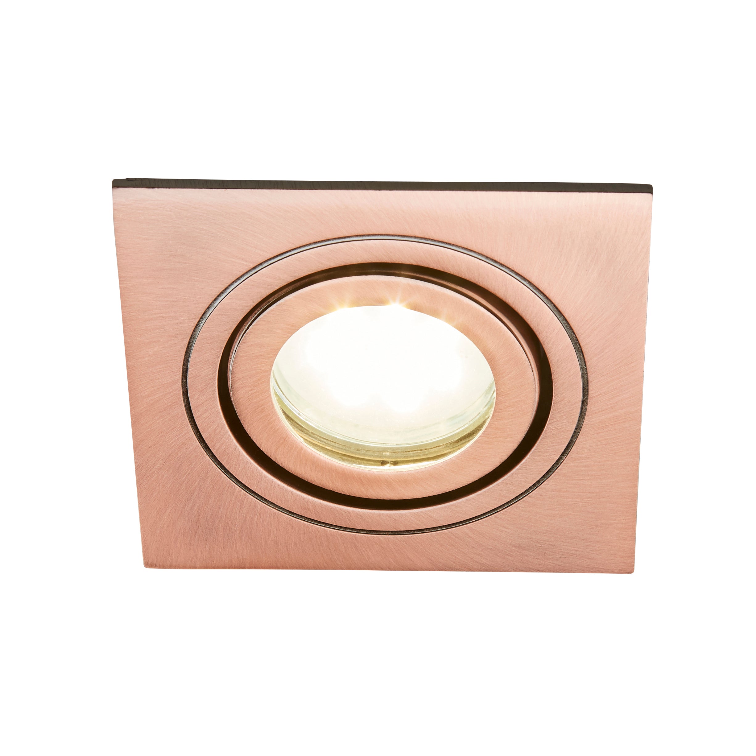 Forum SPA-38577-BRCOP Cali Square IP65 Tiltable Downlight, Brushed Copper