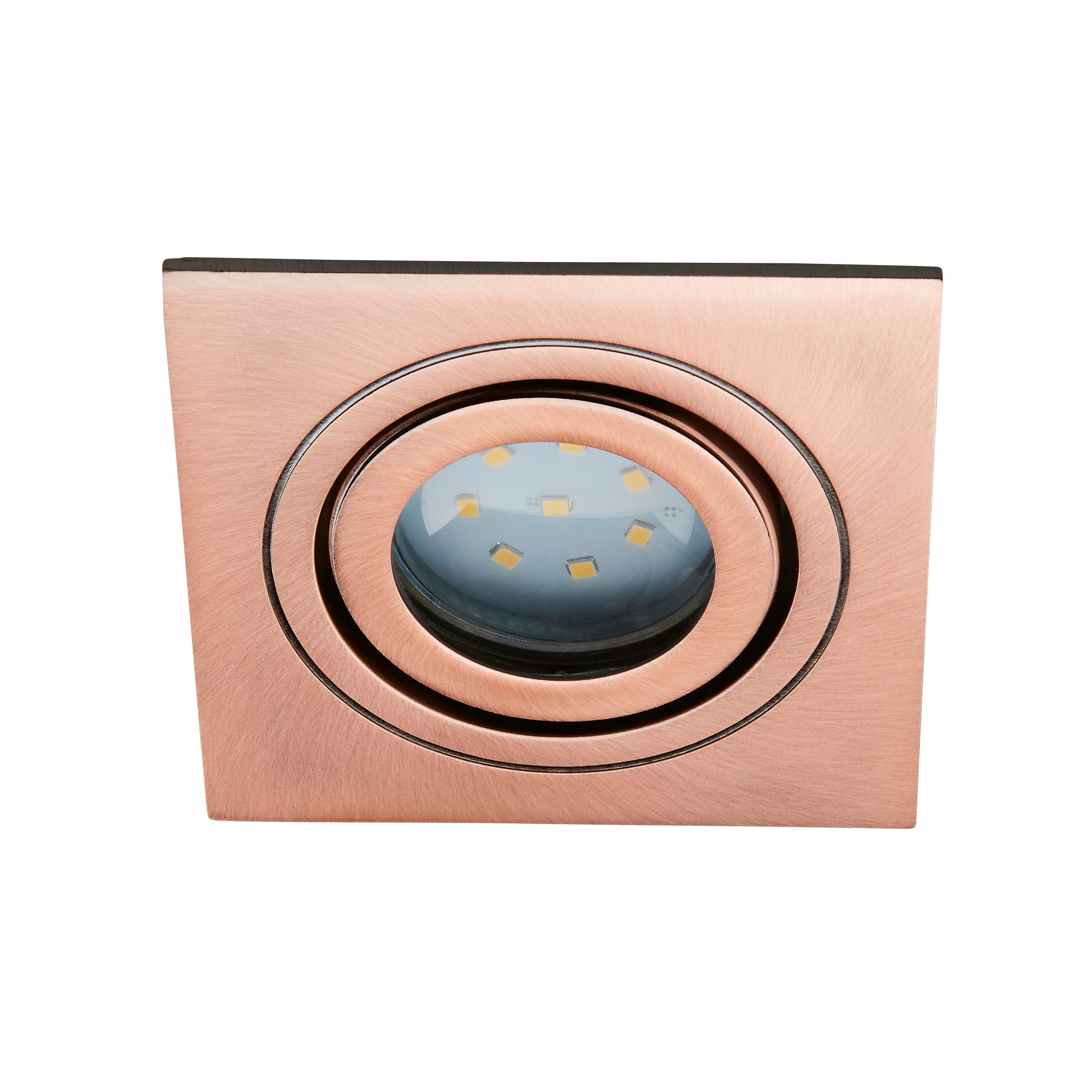 Forum SPA-38577-BRCOP Cali Square IP65 Tiltable Downlight, Brushed Copper