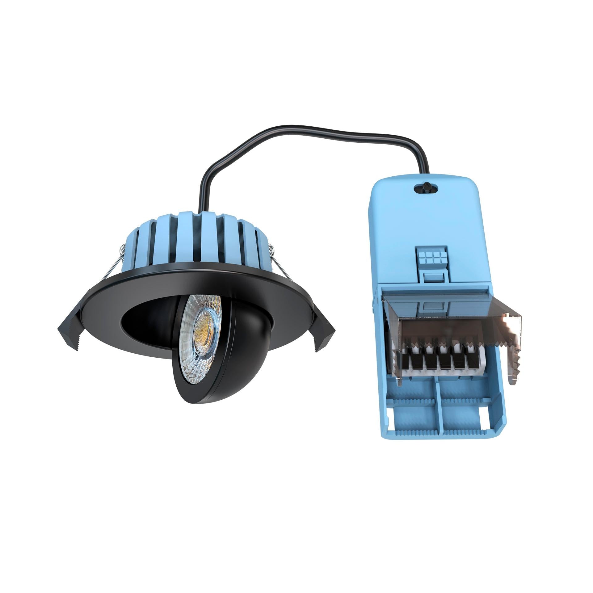 Forum SPA-41111-BLK Eden 7 Watt LED Adjustable IP65 Colour Changing Downlight, Black
