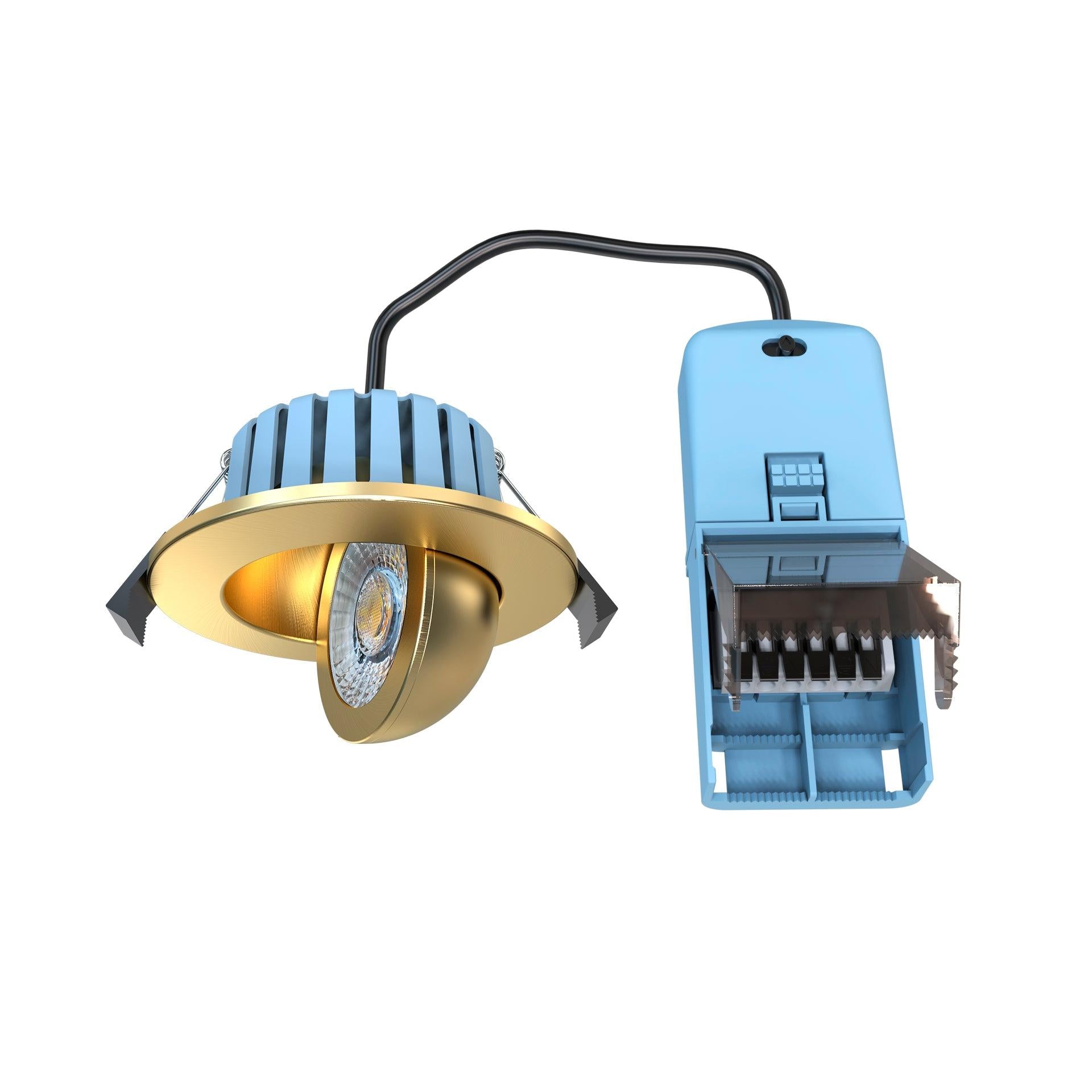 Forum SPA-41111-SBRS Eden 7 Watt LED Adjustable IP65 Colour Changing Downlight, Satin Brass