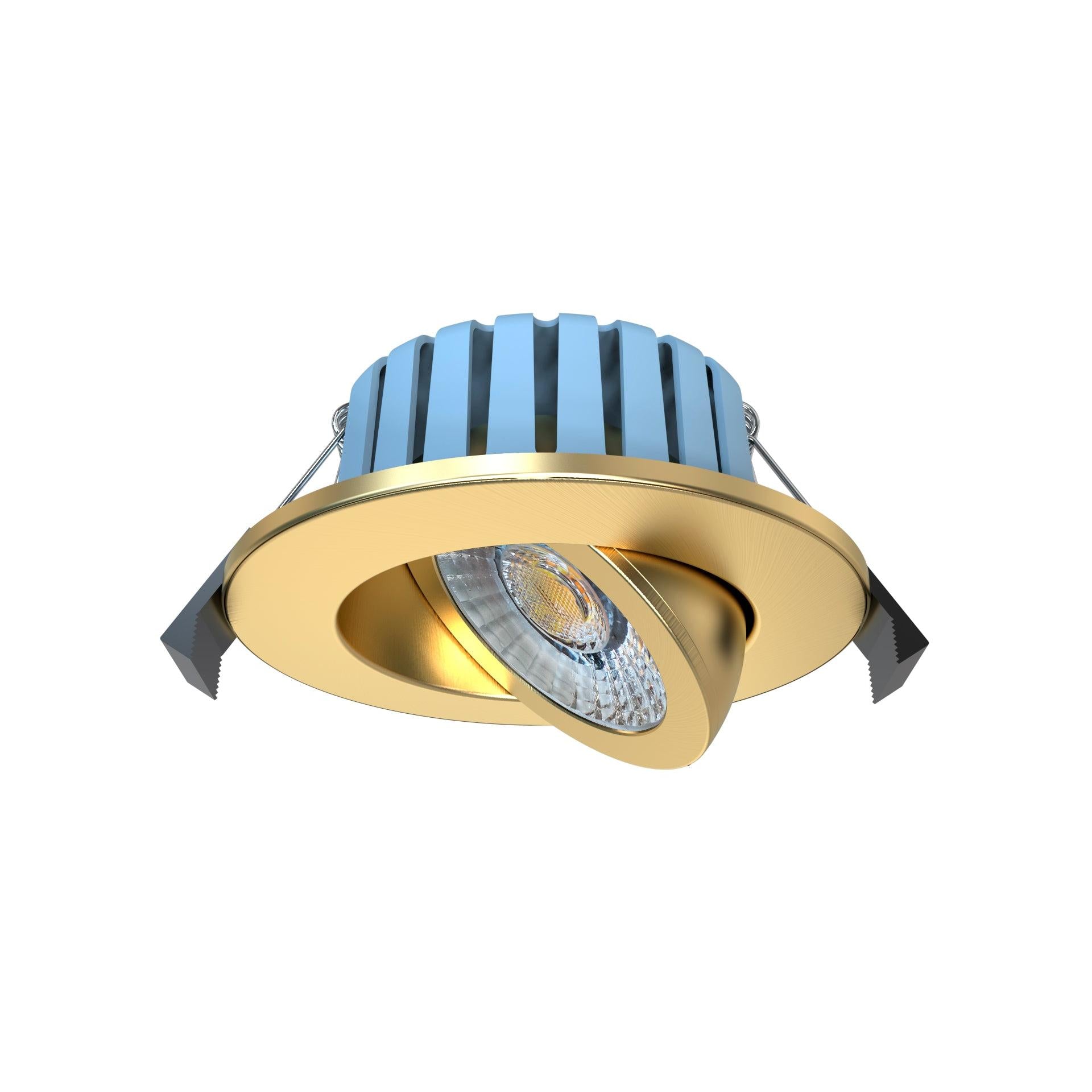 Forum SPA-41111-SBRS Eden 7 Watt LED Adjustable IP65 Colour Changing Downlight, Satin Brass