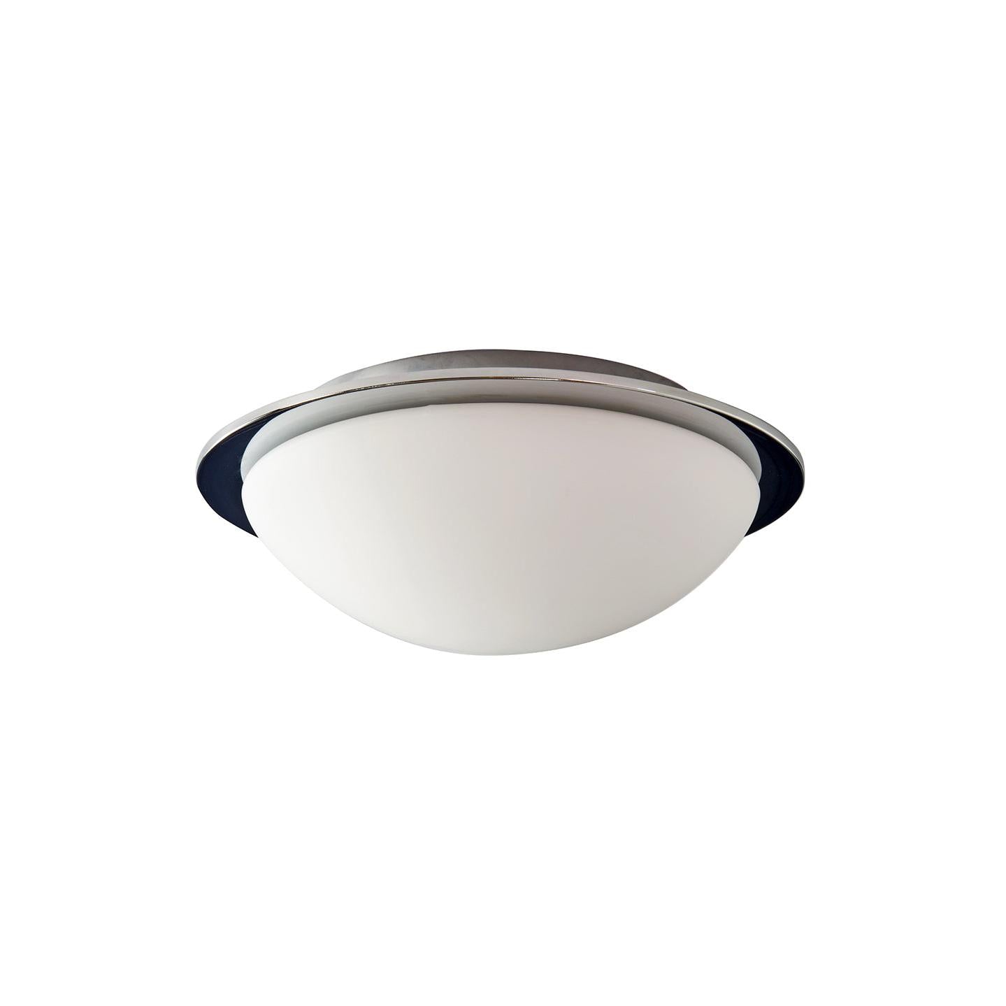 Forum SPA-41694-CHR Opie LED Bathroom Glass Dome Flush Ceiling Light, Chrome