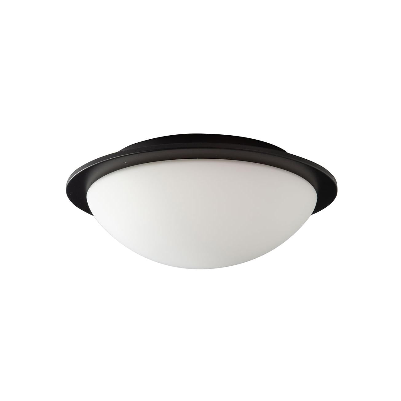 Forum SPA-41694-MBLK Opie LED Bathroom Glass Dome Flush Ceiling Light, Satin Nickel