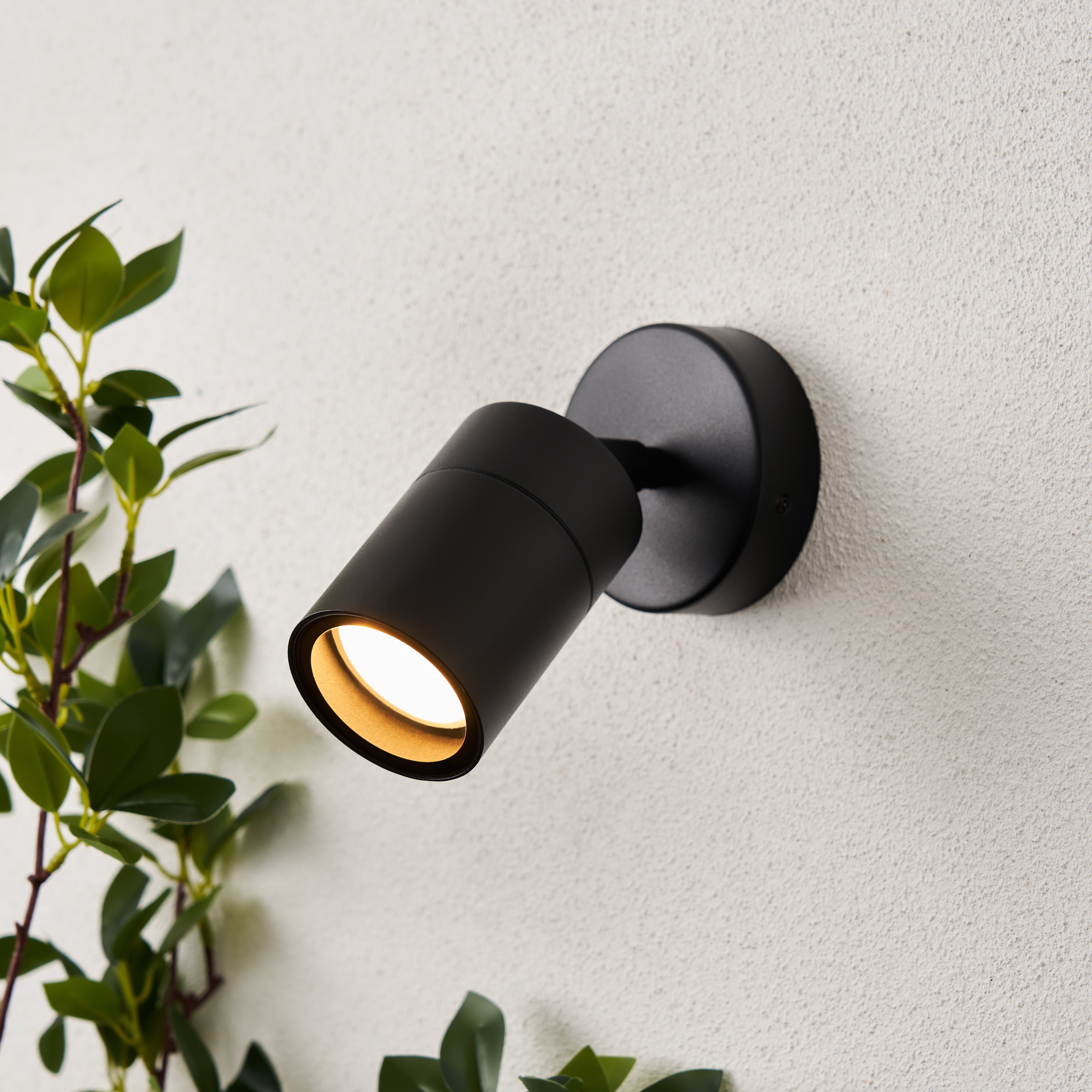 Forum ZN-26536-BLK-65 Leto 1 Light Adjustable IP65 Outdoor Wall Light -Black