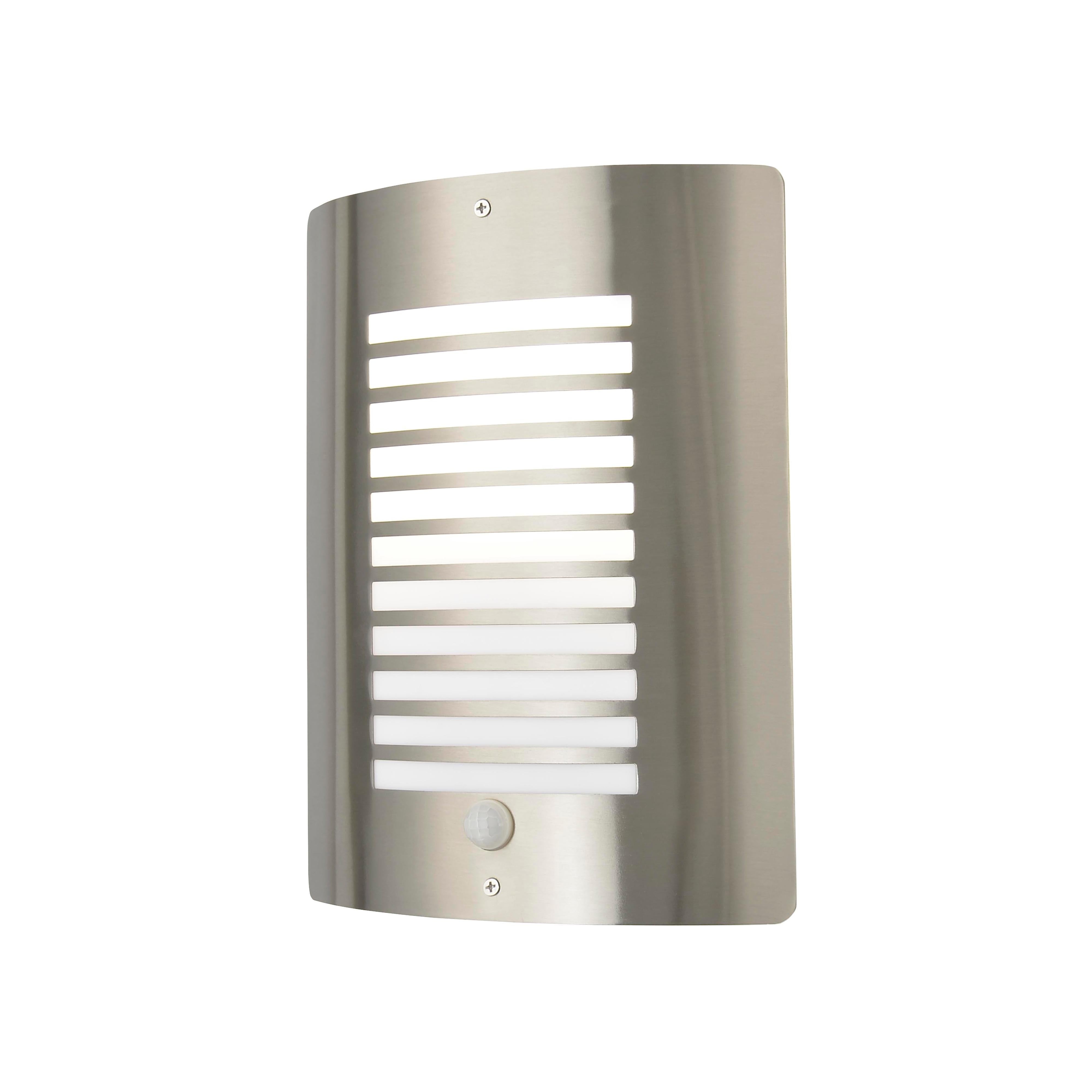 Forum ZN-28708-SST Sigma Panel Slatted Wall Lantern With PIR, Stainless Steel