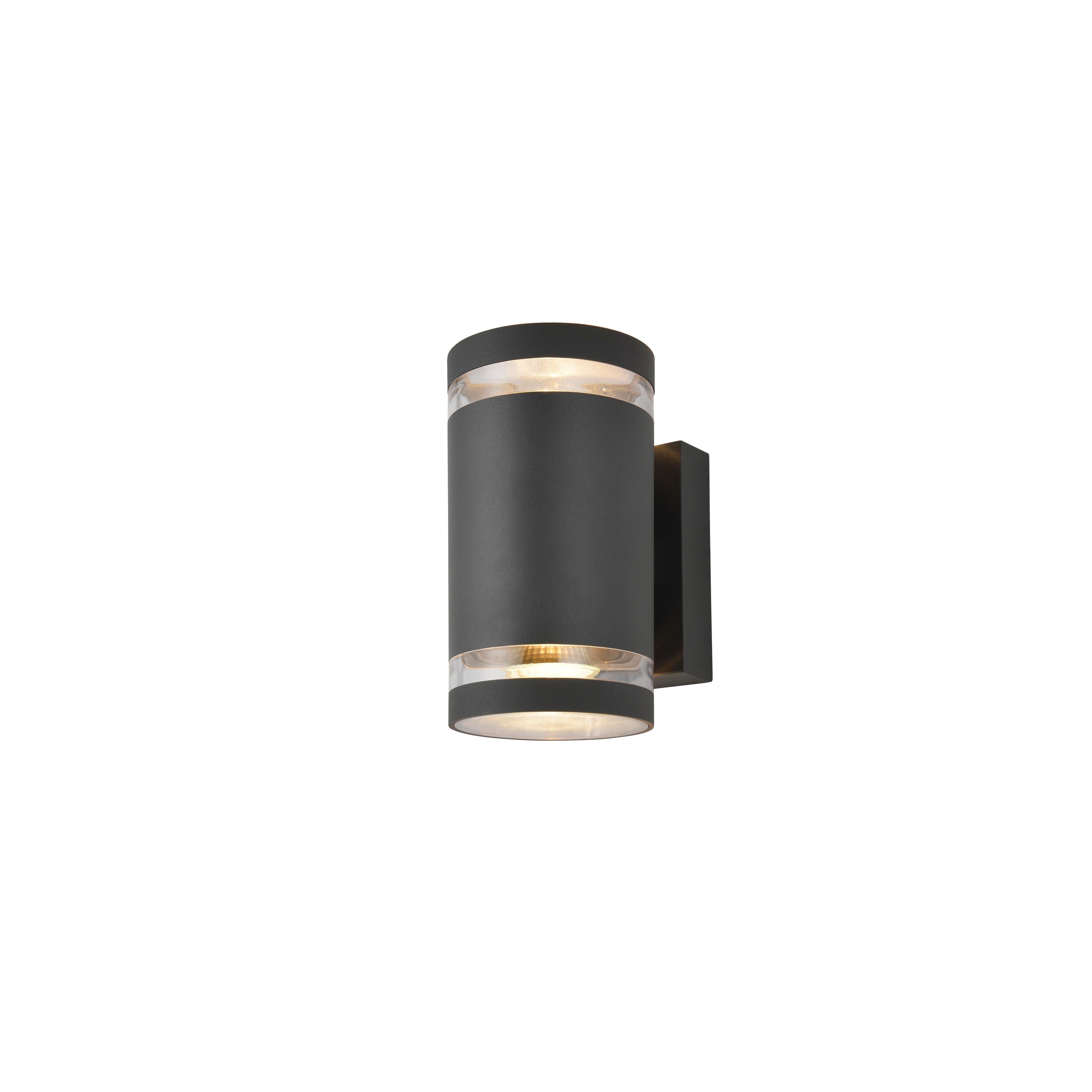 Forum ZN-29189-ATR Lens 2 Light Outdoor Up and Down Wall Light - Dark Grey