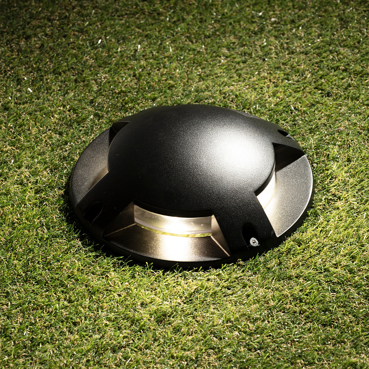 Forum ZN-29997-BLK Scout Single 4 Way Outdoor Surface Mount Drive Over and Spike Ground Light - Black