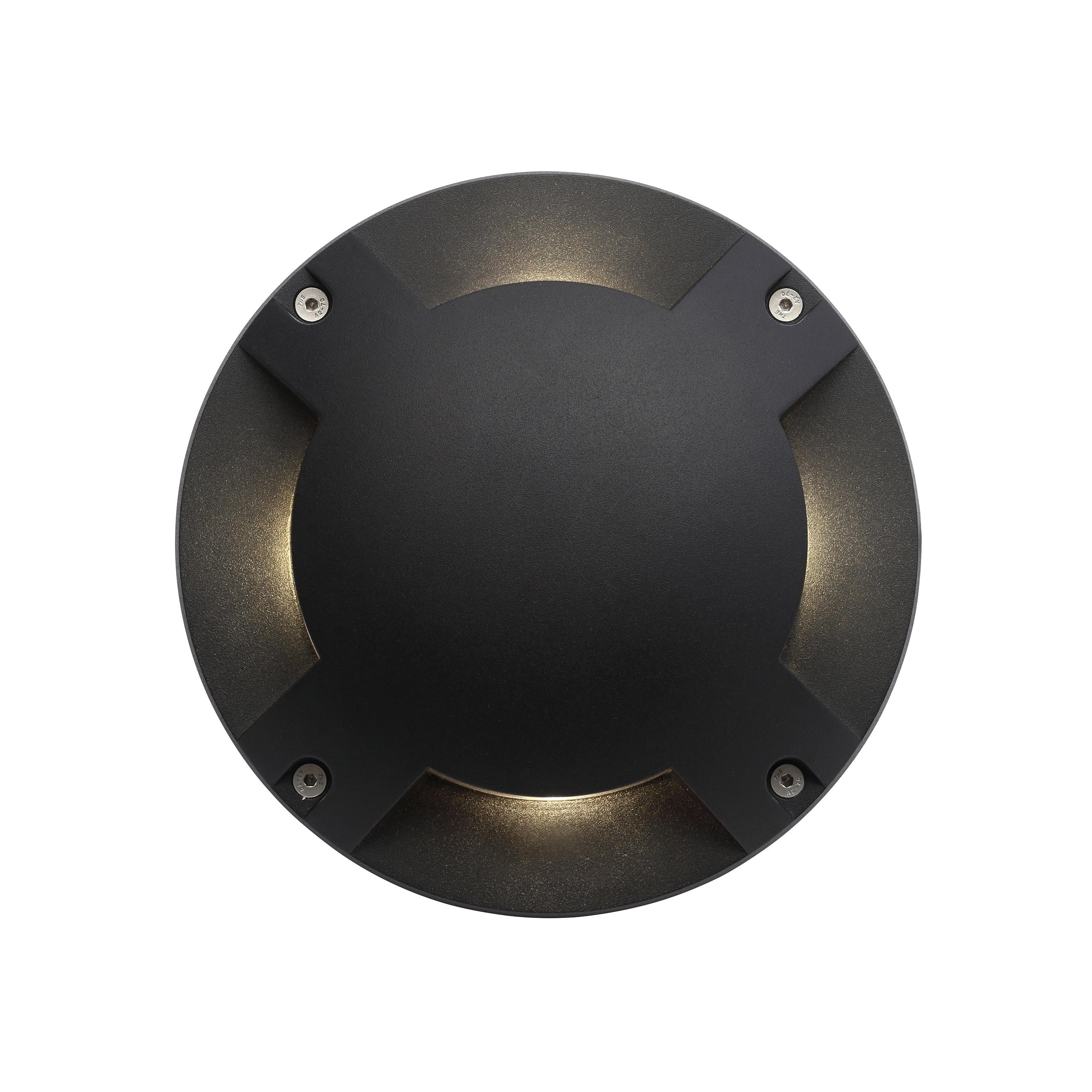 Forum ZN-29997-BLK Scout Single 4 Way Outdoor Surface Mount Drive Over and Spike Ground Light - Black