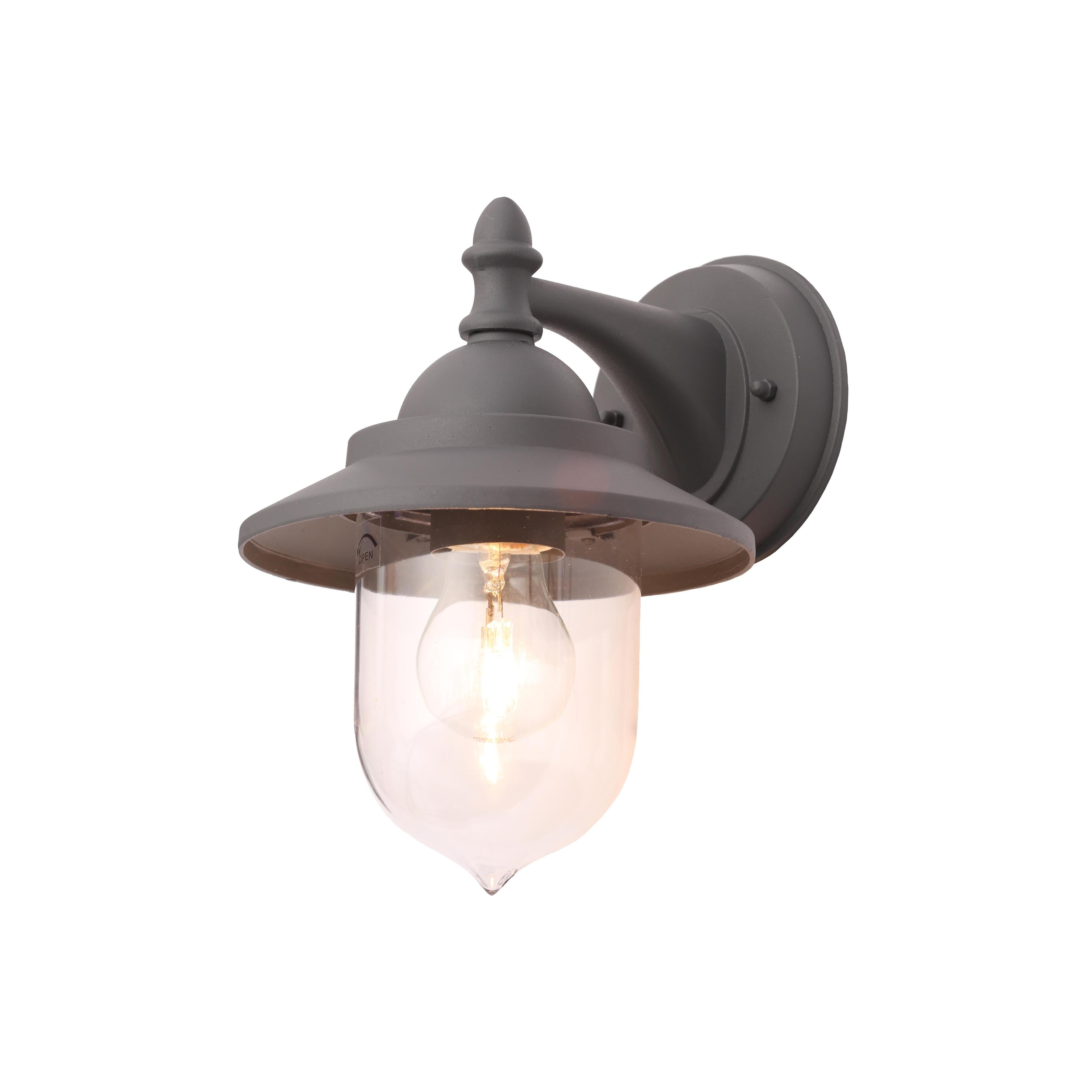 Forum ZN-31757-ANTH Leek Outdoor Fisherman Style Lantern Wall Light, Anthracite