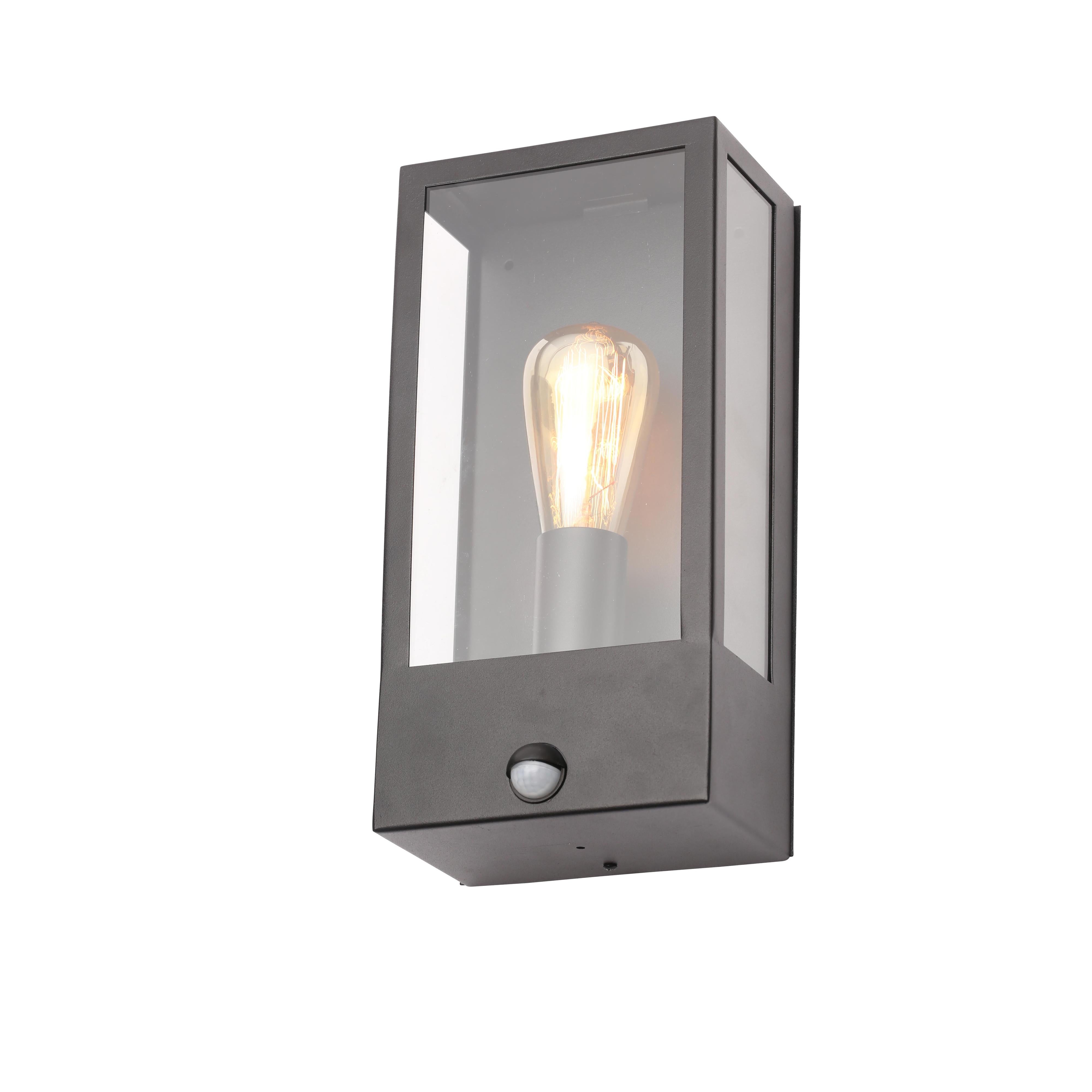 Forum ZN-32070-BLK Minerva Outdoor Wall Light with PIR Sensor, Anthracite