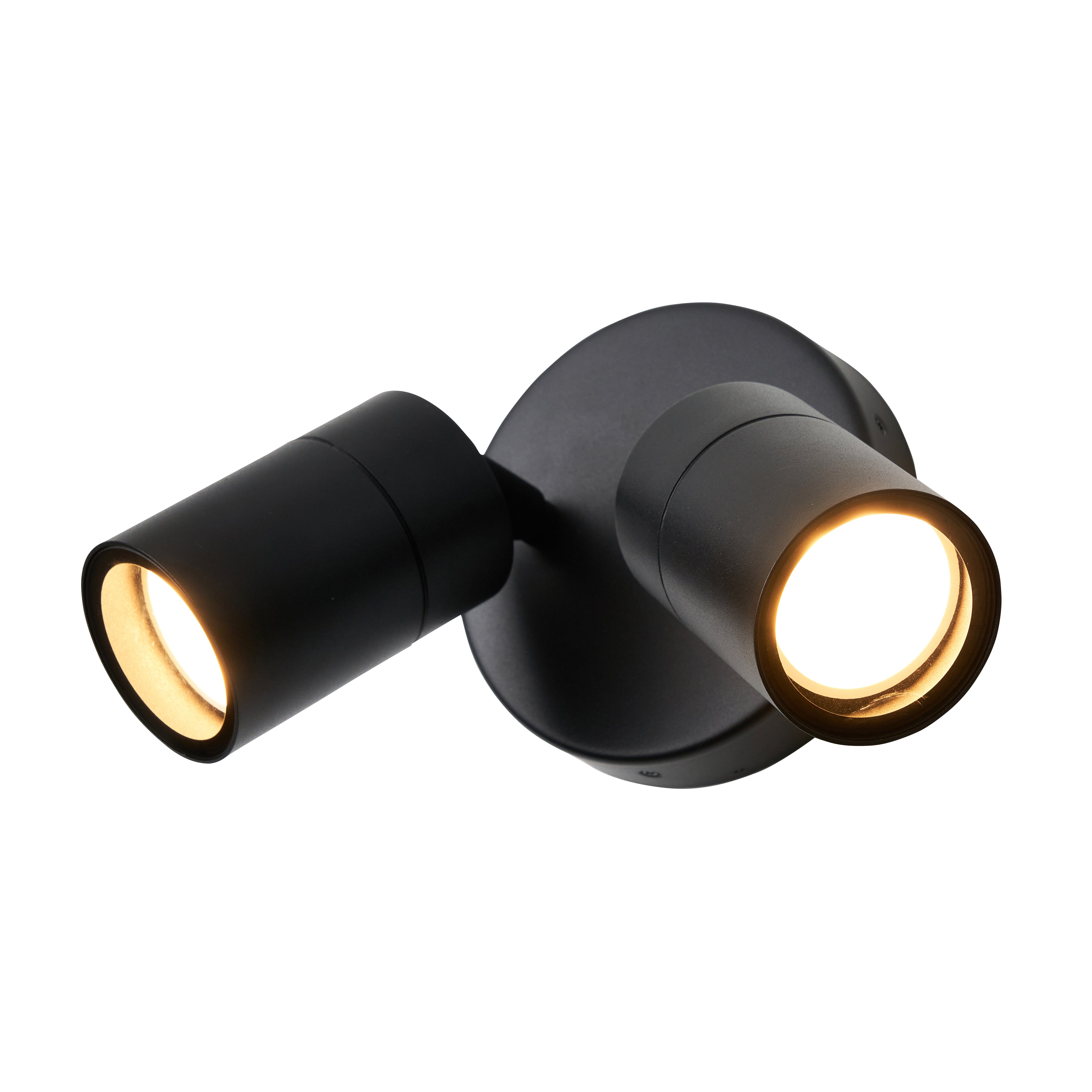 Forum ZN-34018-SBLK-65 Leto Twin Outdoor Wall Light, Black