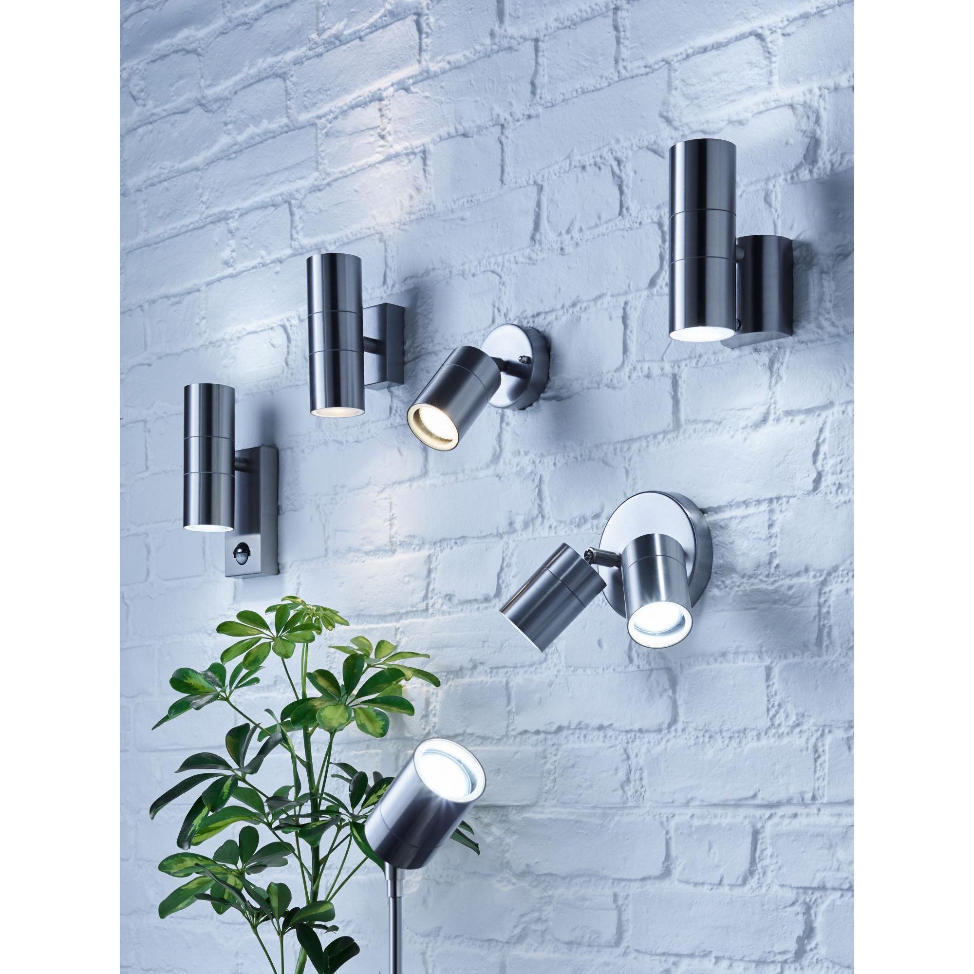 Forum ZN-34018-SST-65 Leto Twin Outdoor Wall Light, Stainless Steel