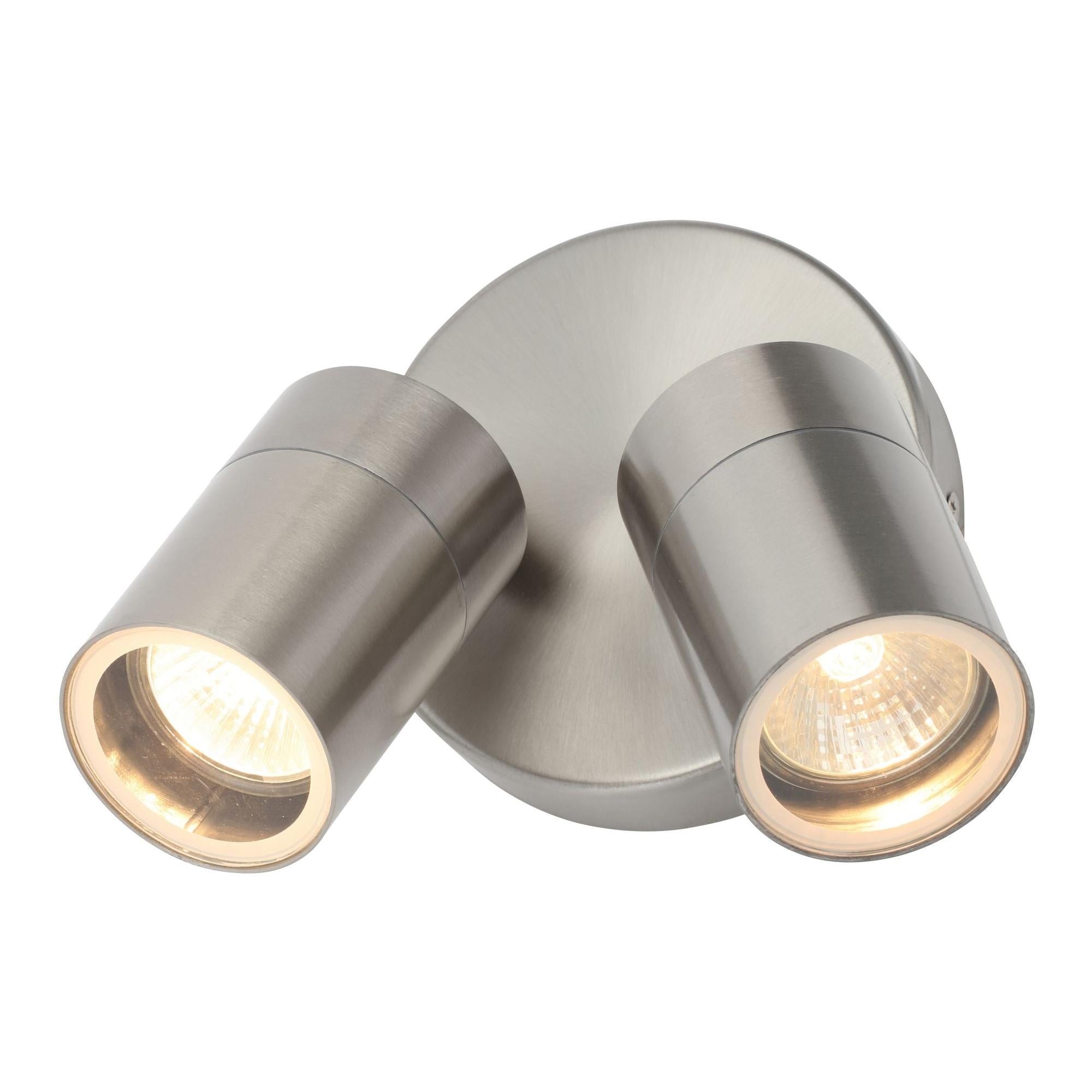 Forum ZN-34018-SST-65 Leto Twin Outdoor Wall Light, Stainless Steel