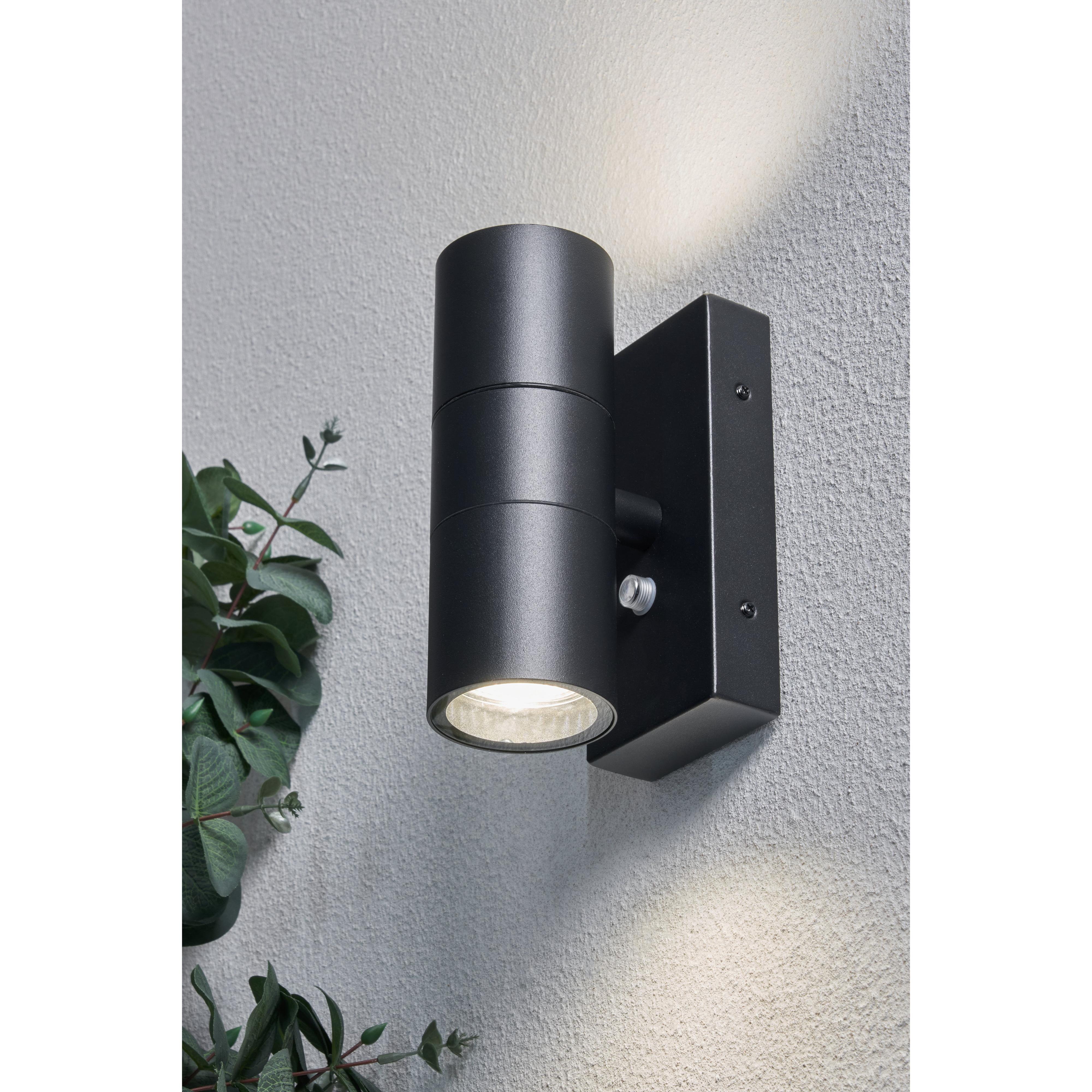 Forum ZN-34022-BLK-65 Leto Outdoor Up and Down Wall Light with Photocell, Black