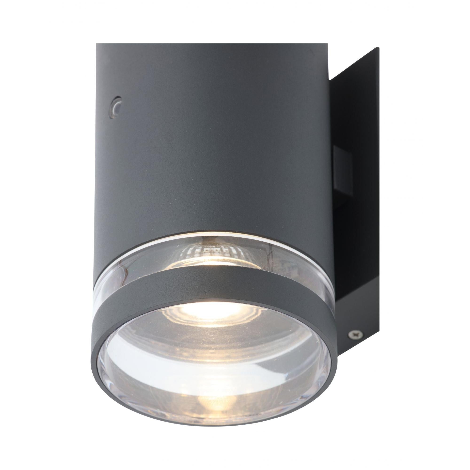 Forum ZN-34042-ANTH Lens Outdoor Up & Down Wall Light with Photocell, Anthracite