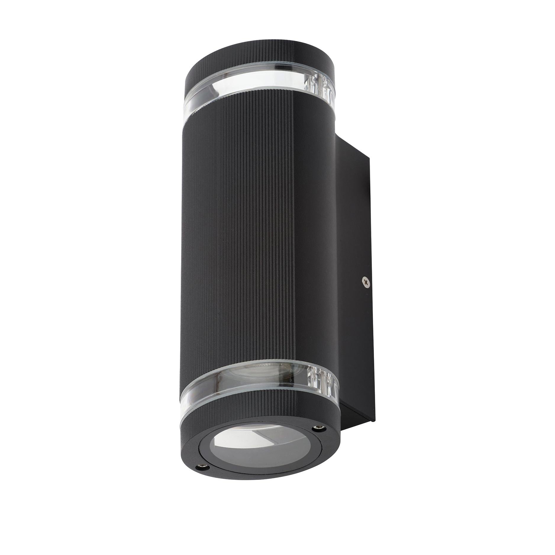 Forum ZN-35594-BLK Helix Up and Down Outdoor Cylinder Wall Light, Black