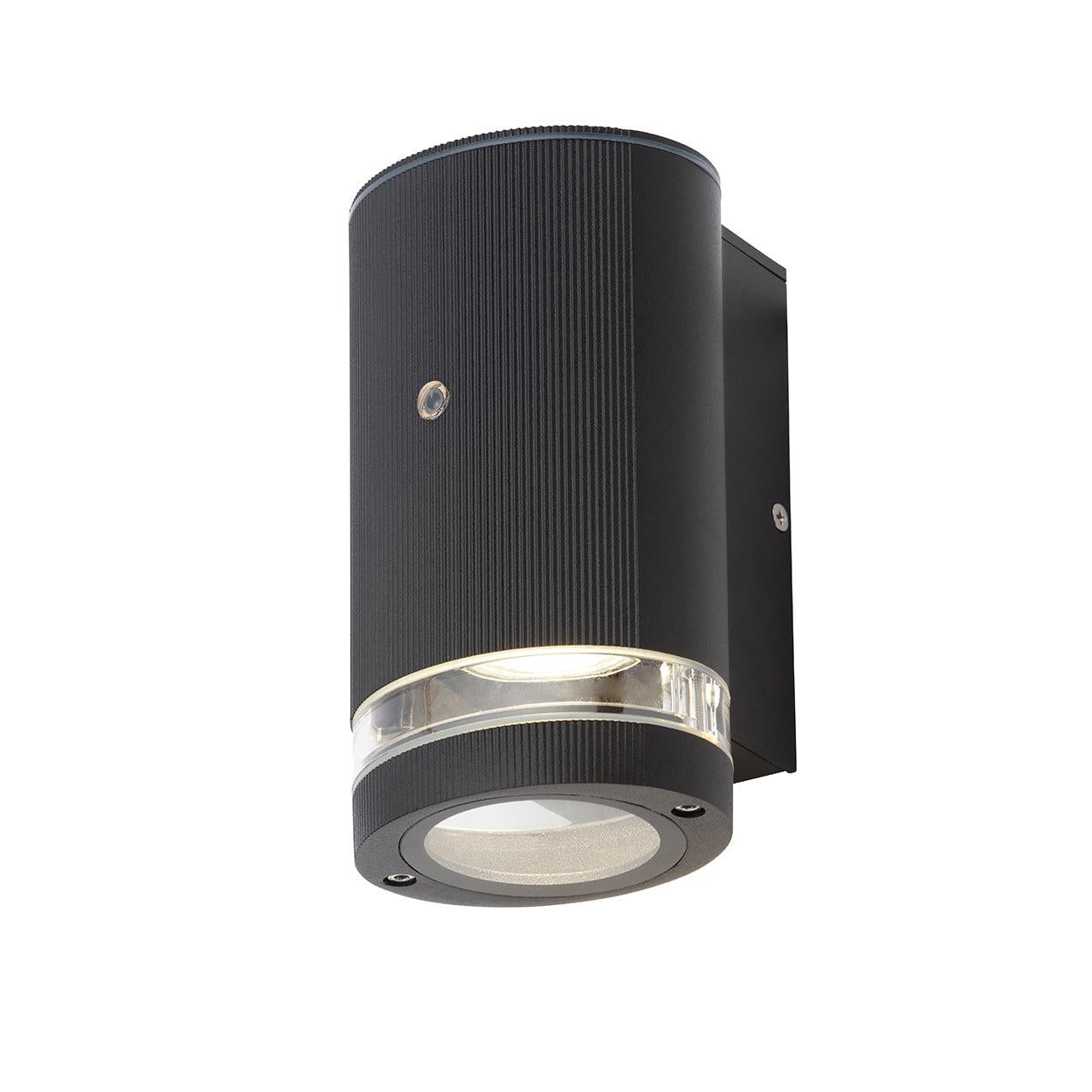 Forum ZN-35686-BLK Helix Outdoor Cylinder Wall Light with Photocell, Black