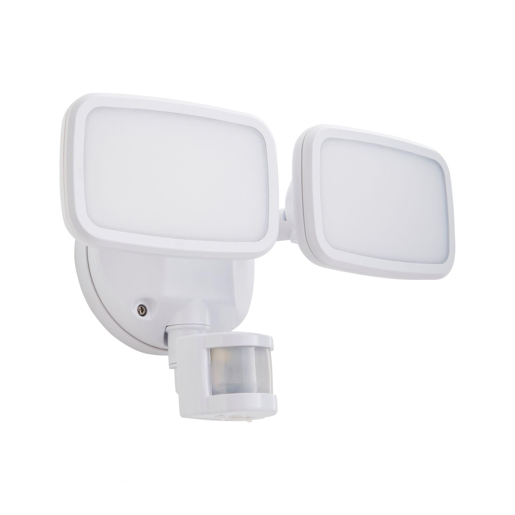 Forum ZN-35688-WHT Lynn Twin 20 Watt LED Outdoor Flood Light with PIR Sensor - White
