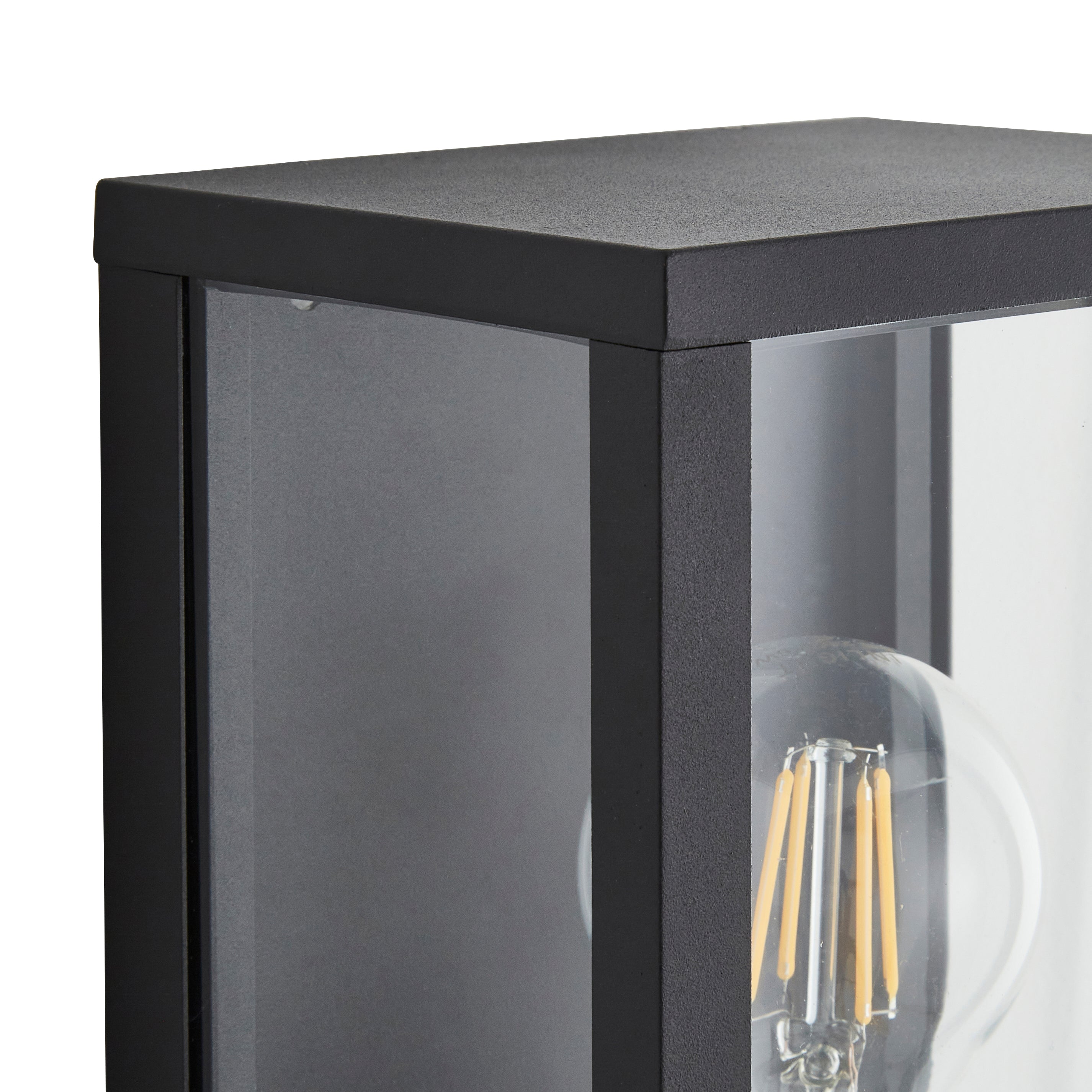 Forum ZN-38640-MBLK Chinon Outdoor Glass Panel Wall Light, Black