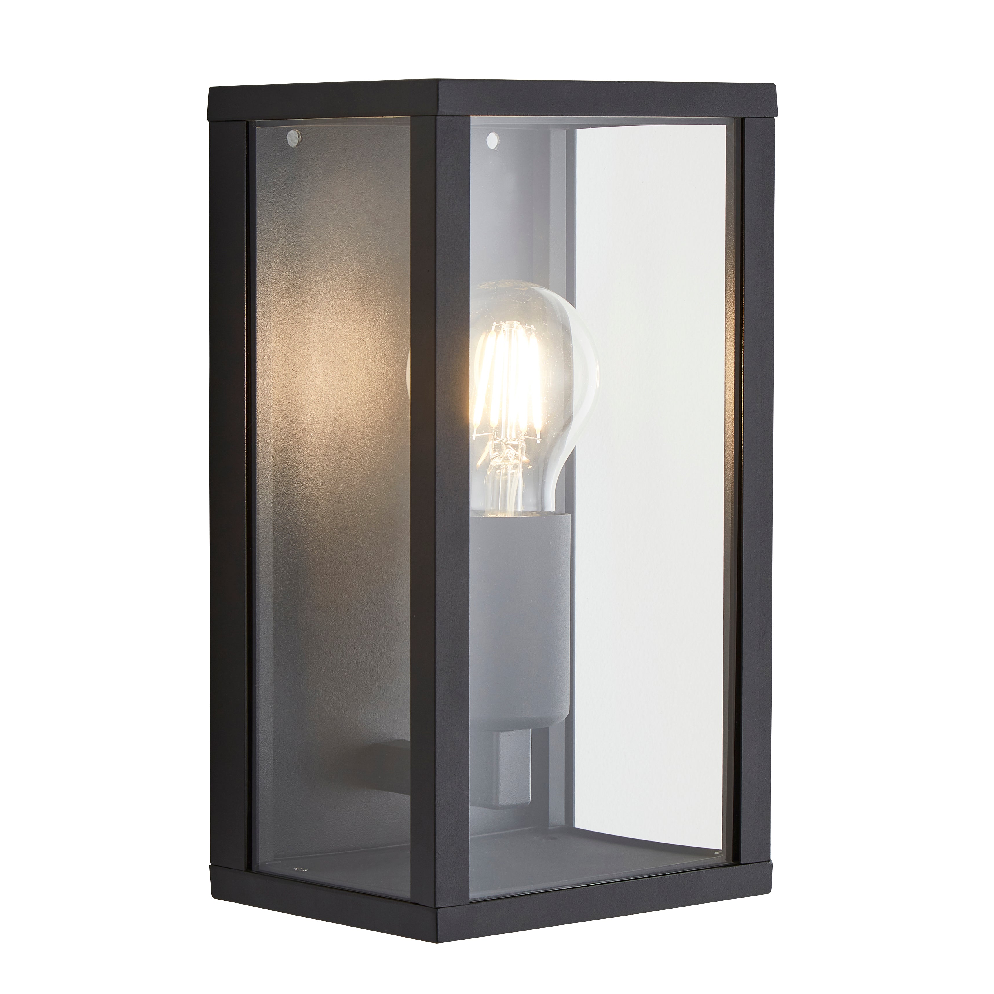Forum ZN-38640-MBLK Chinon Outdoor Glass Panel Wall Light, Black
