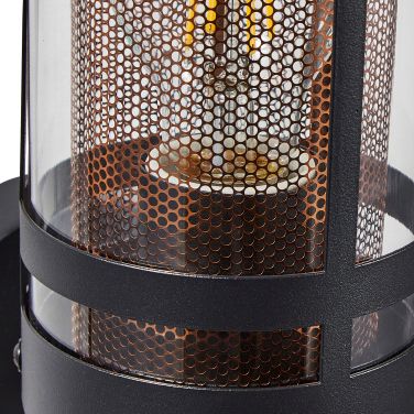 Forum ZN-40004-BLK/BRS Gada 1 Light Outdoor Wall Light with Brass Mesh - Black