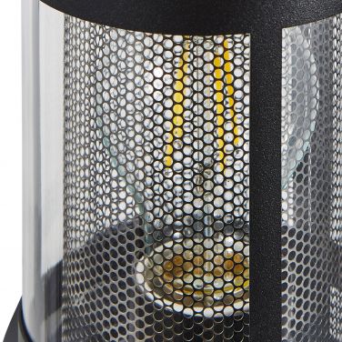 Forum ZN-40004-BLK/SST Gada 1 Light Outdoor Wall Light with Stainless Steel Mesh - Black