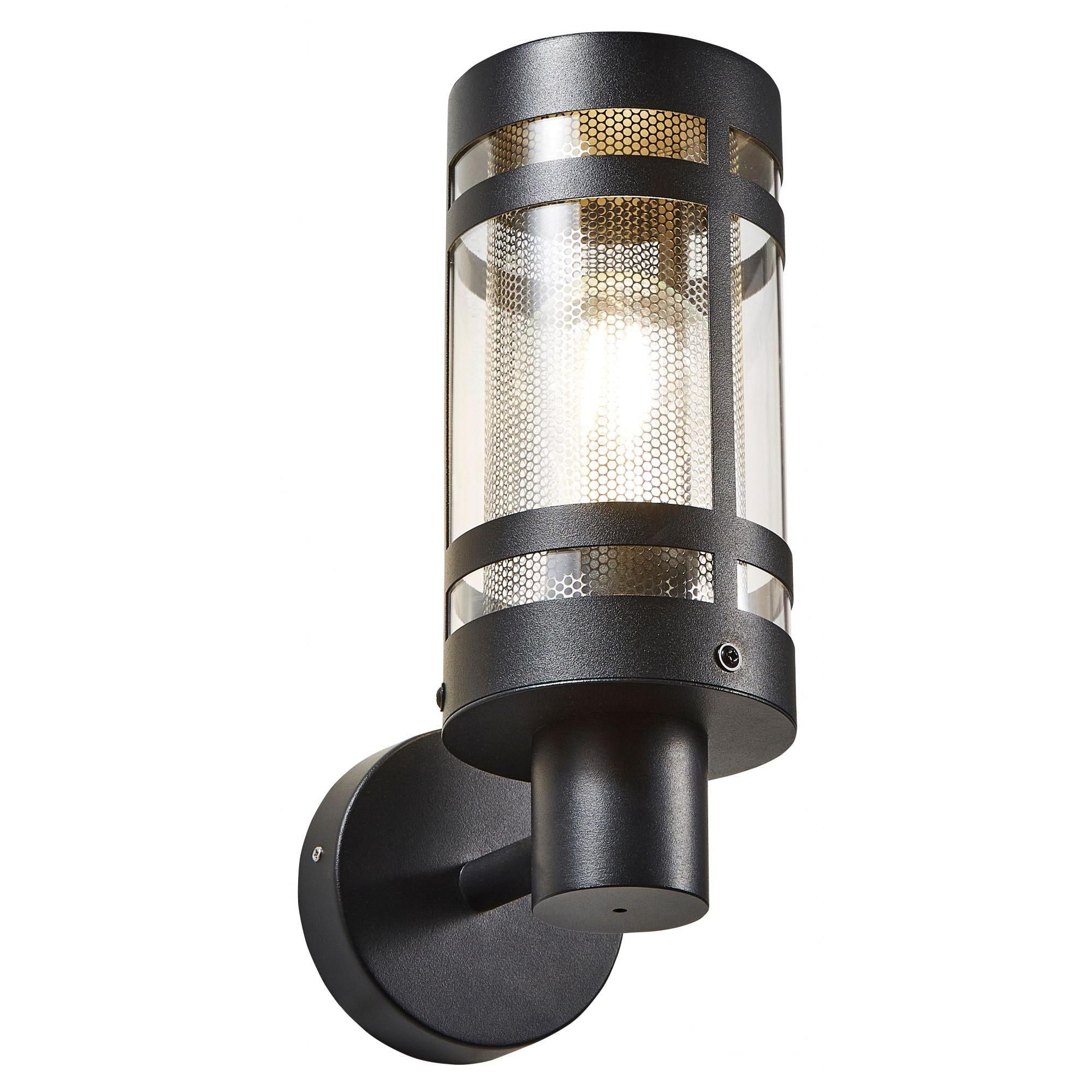 Forum ZN-40004-BLK/SST Gada 1 Light Outdoor Wall Light with Stainless Steel Mesh - Black