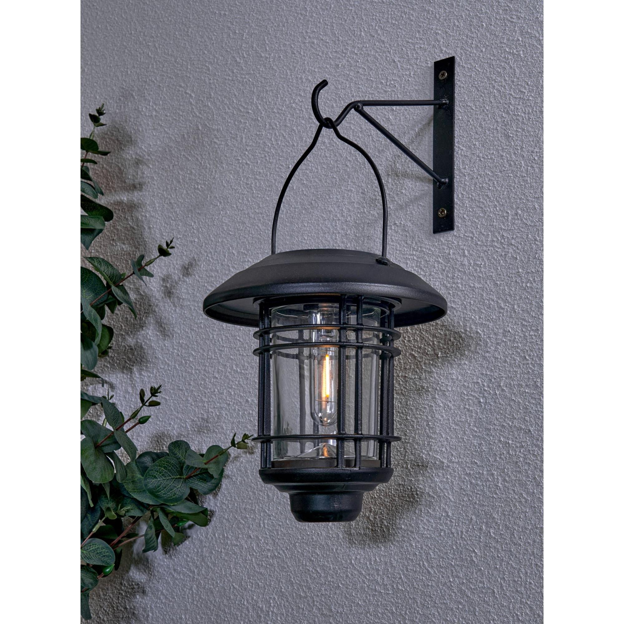 Forum ZN-42033 Horden Outdoor Solar LED Hanging Wall Lantern - Black
