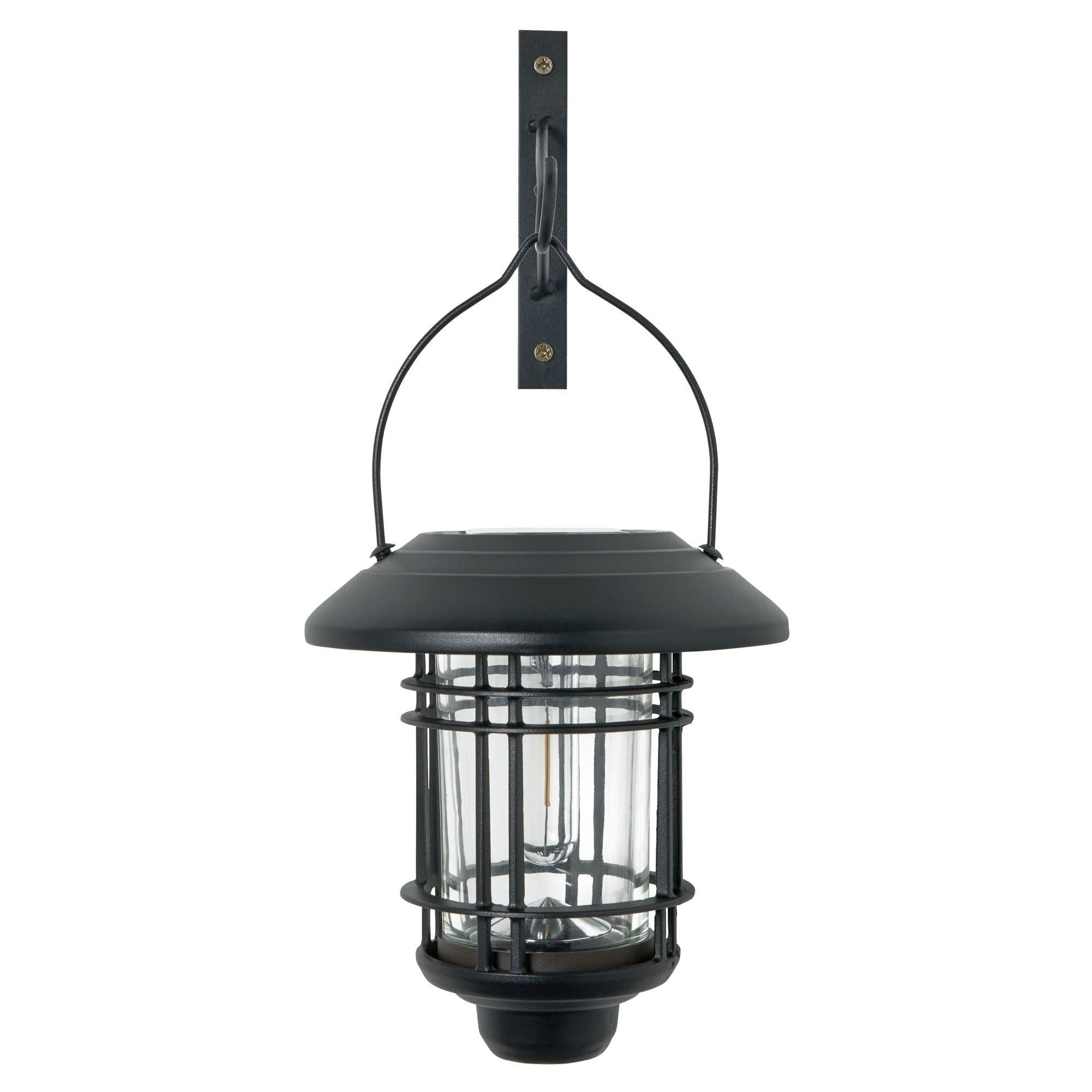 Forum ZN-42033 Horden Outdoor Solar LED Hanging Wall Lantern - Black