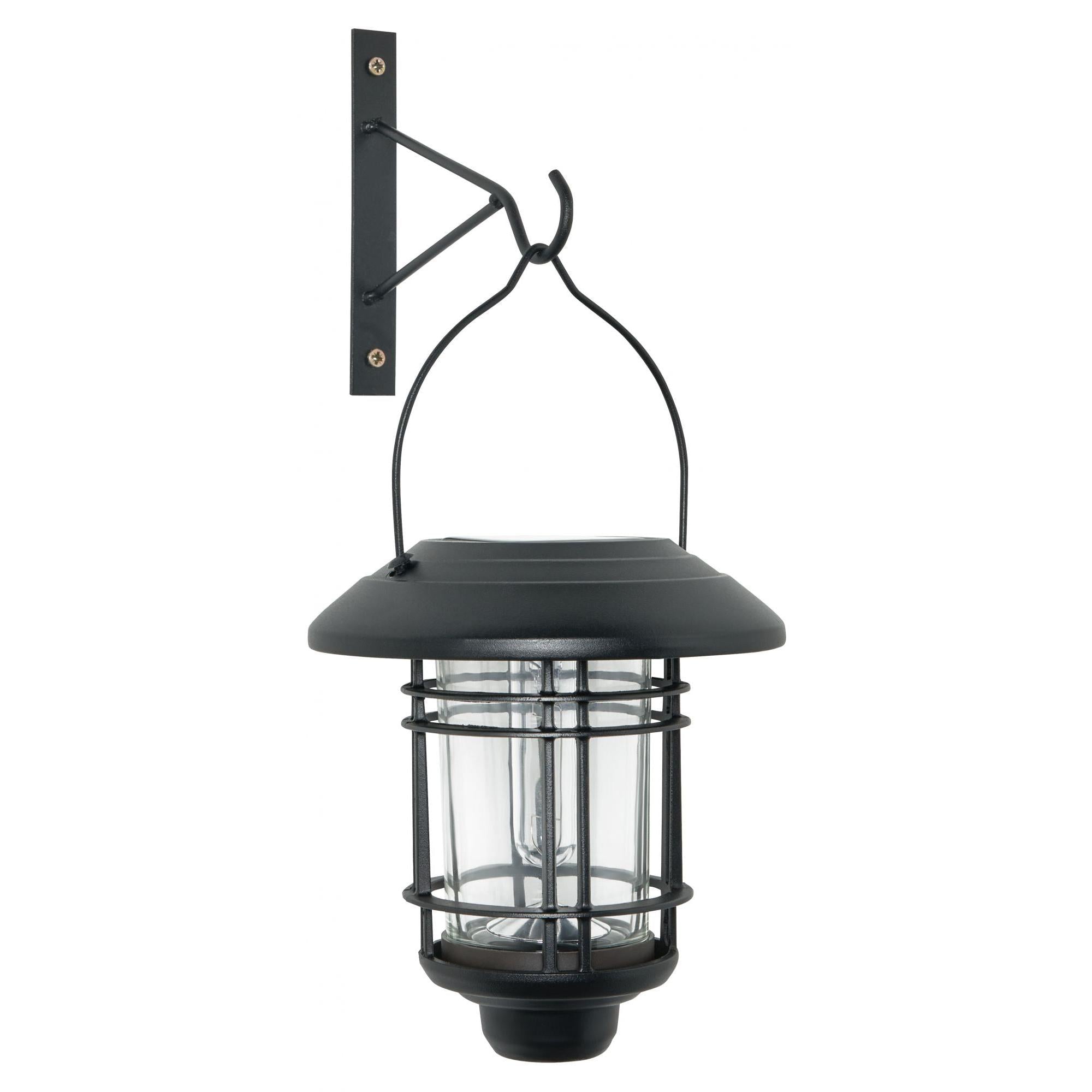 Forum ZN-42033 Horden Outdoor Solar LED Hanging Wall Lantern - Black