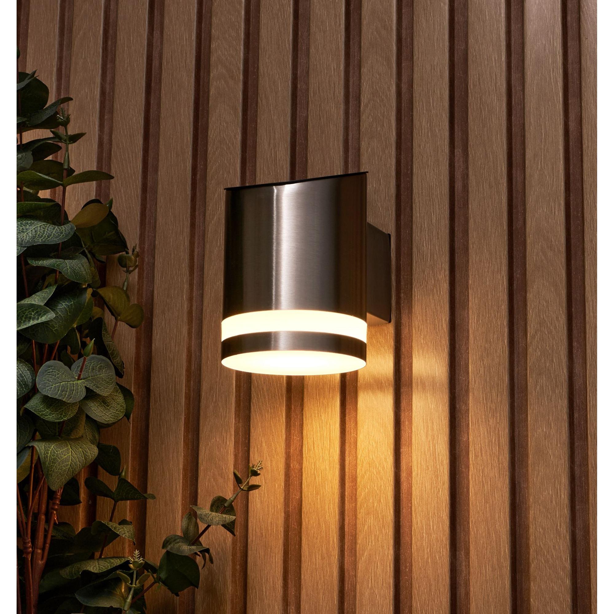 Forum ZN-42045 Trimdon Outdoor Solar LED Wall Light - Stainless Steel