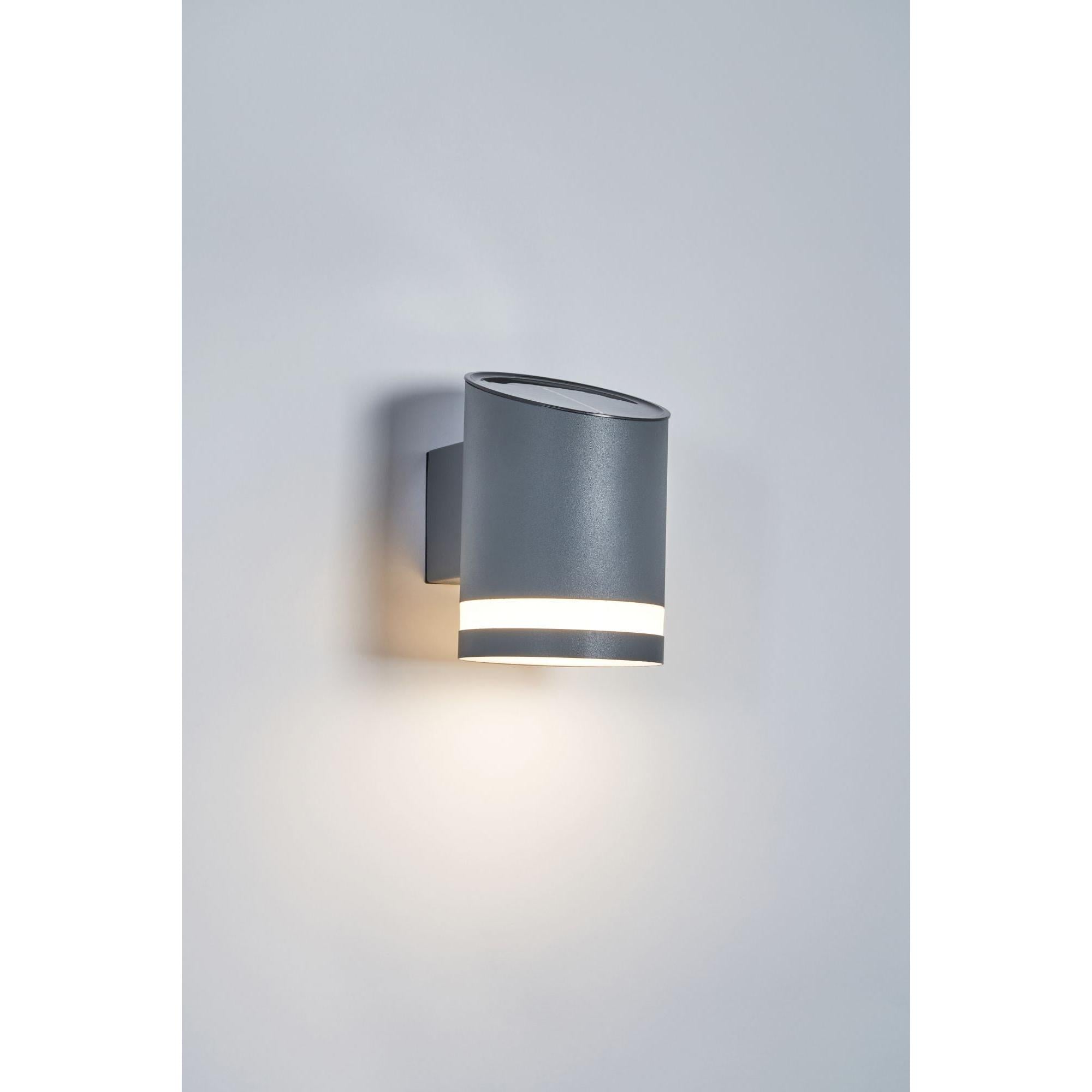 Forum ZN-42047 Trimdon Outdoor Solar LED Wall Light - Anthracite