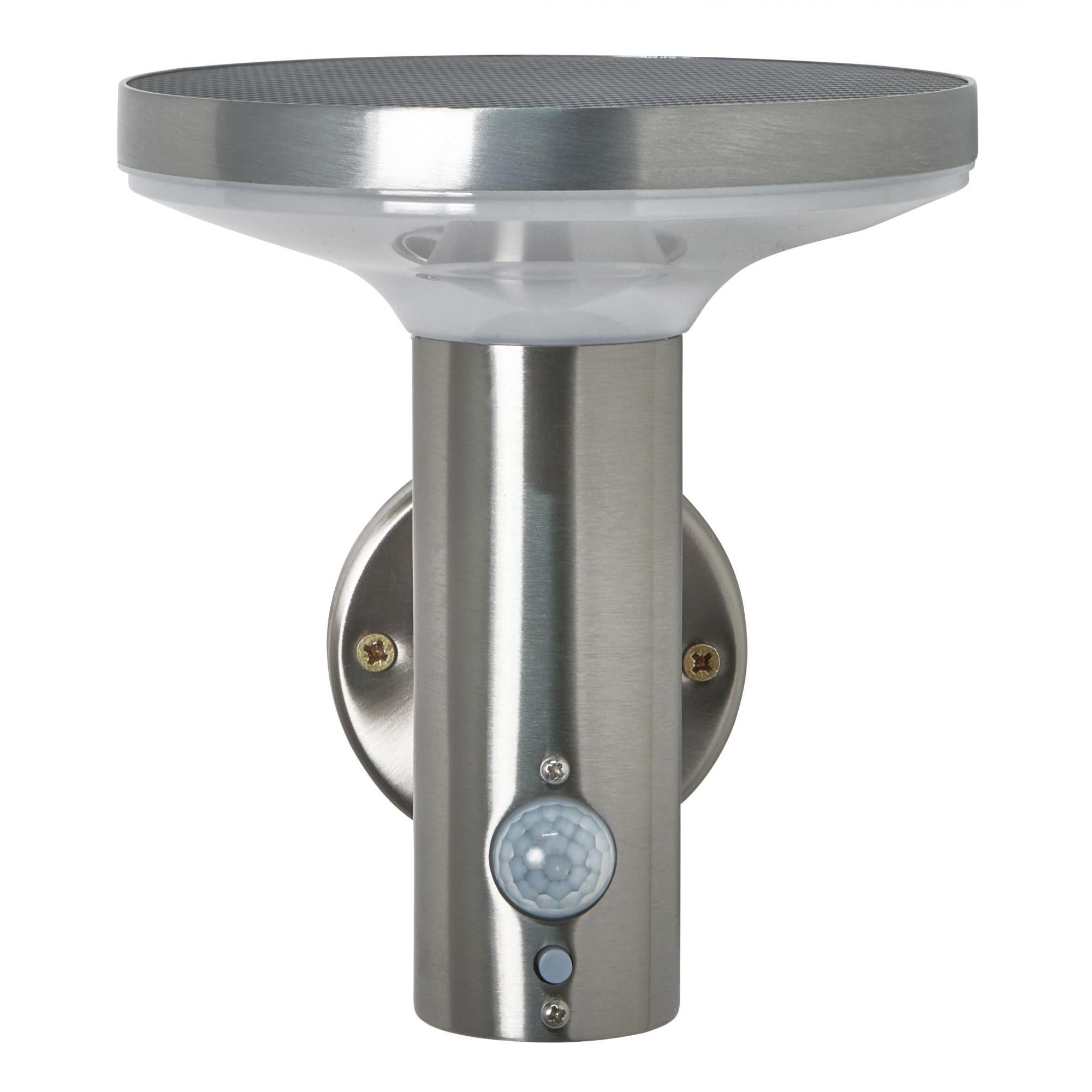 Forum ZN-42048 Clara Outdoor Solar LED Wall Light with PIR Sensor - Stainless Steel