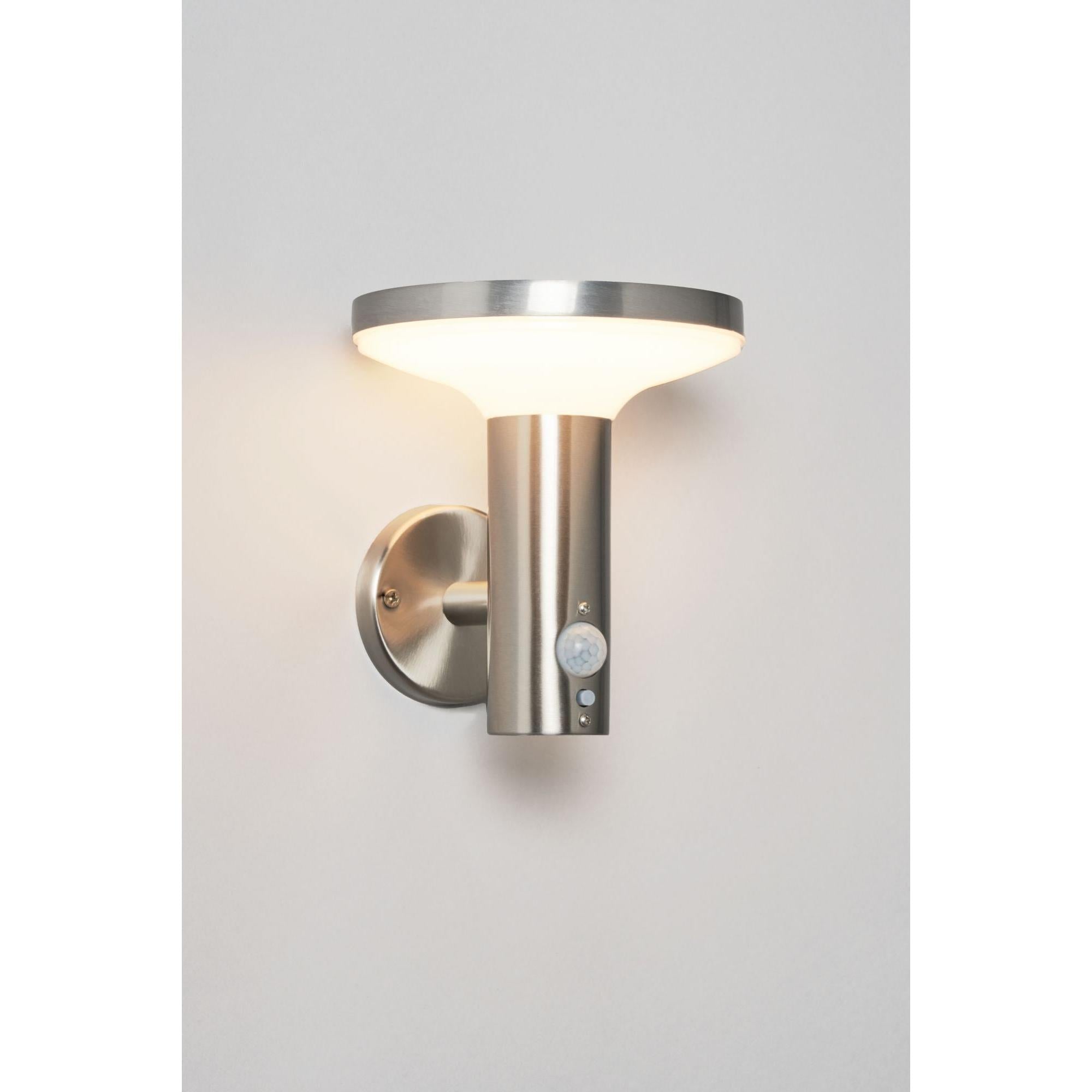 Forum ZN-42048 Clara Outdoor Solar LED Wall Light with PIR Sensor - Stainless Steel
