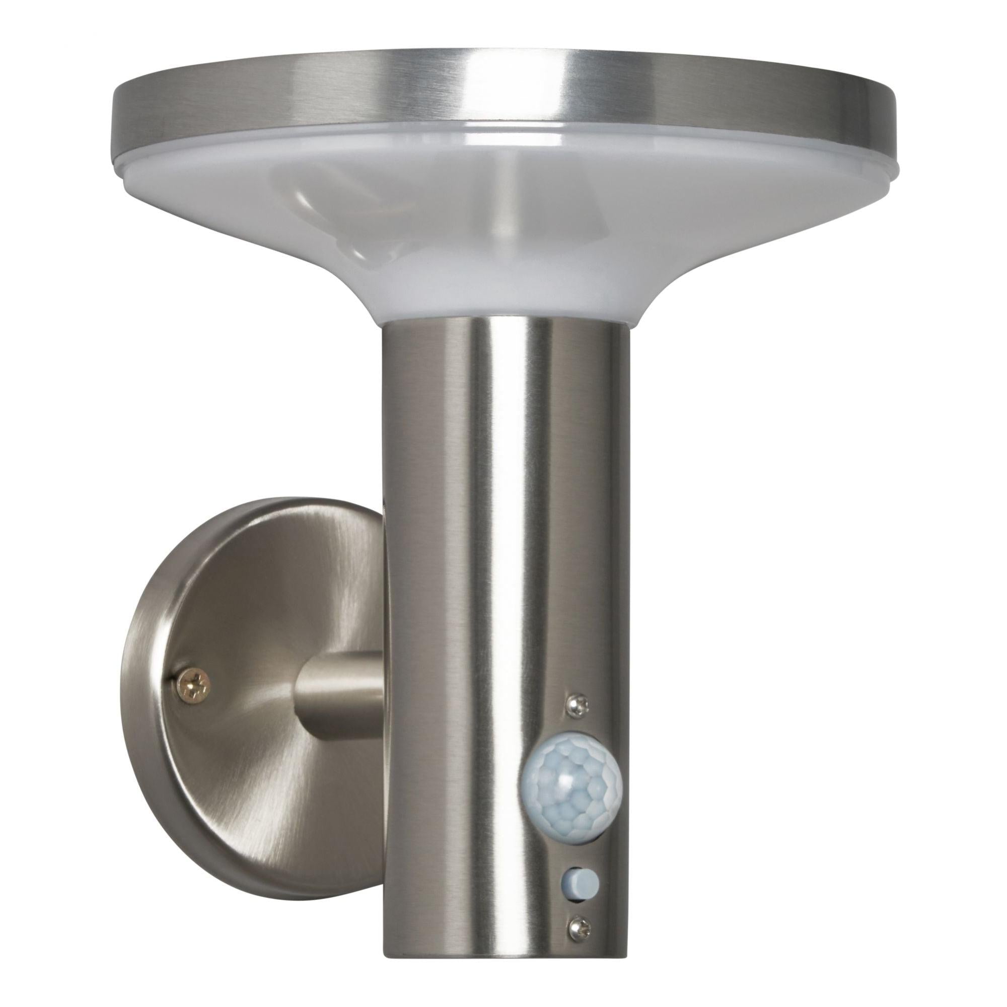 Forum ZN-42048 Clara Outdoor Solar LED Wall Light with PIR Sensor - Stainless Steel