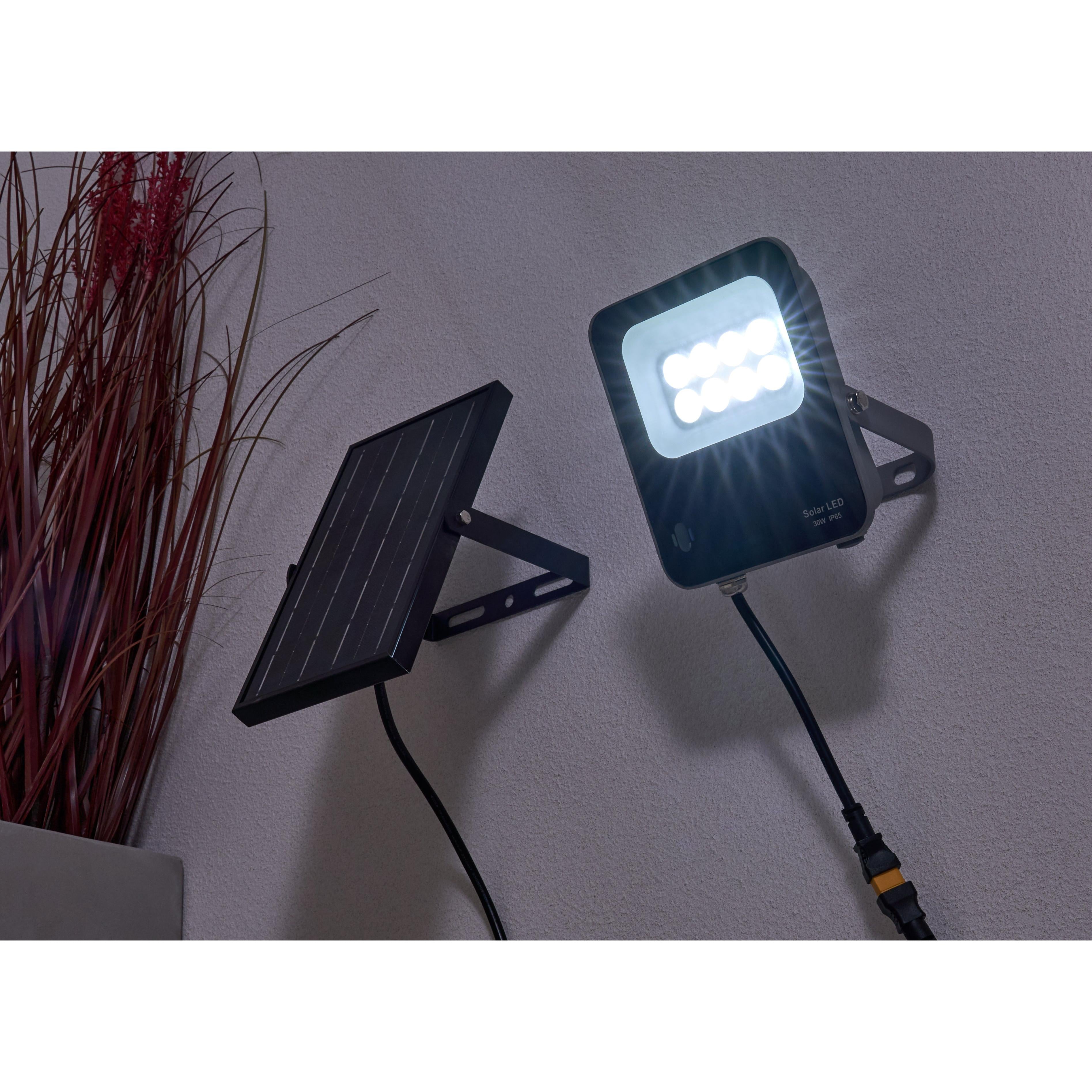 Forum ZN-42051 Denby Outdoor Solar 30 Watt LED Flood Light - Grey