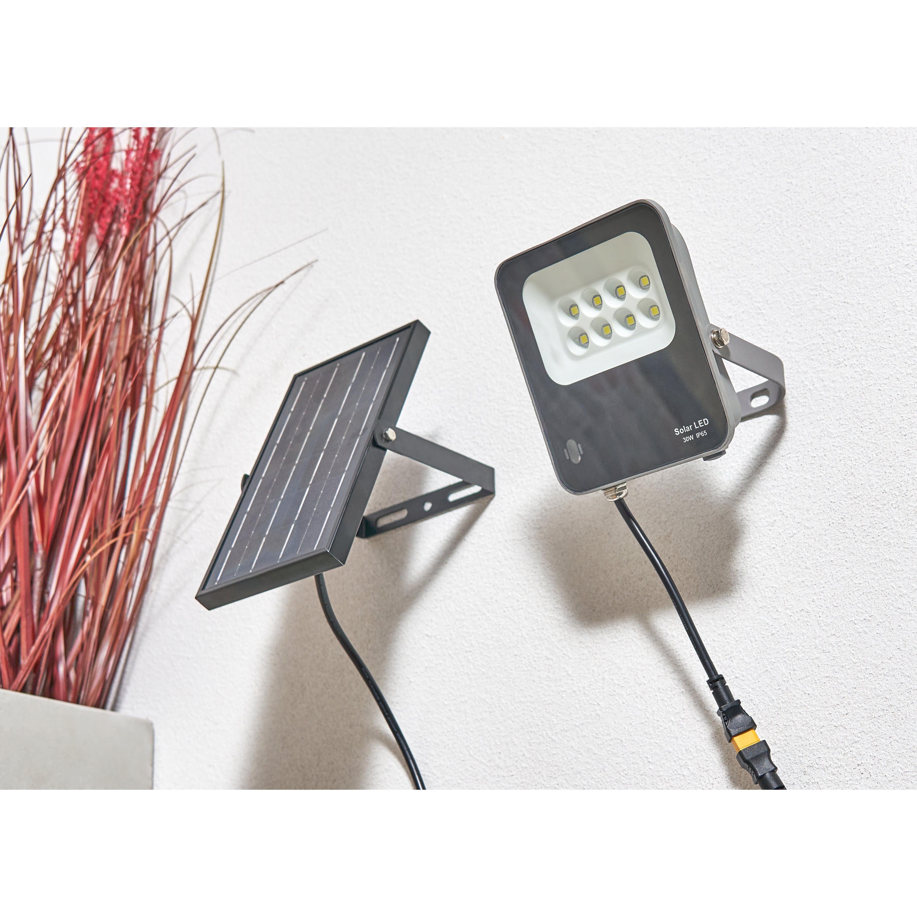 Forum ZN-42051 Denby Outdoor Solar 30 Watt LED Flood Light - Grey