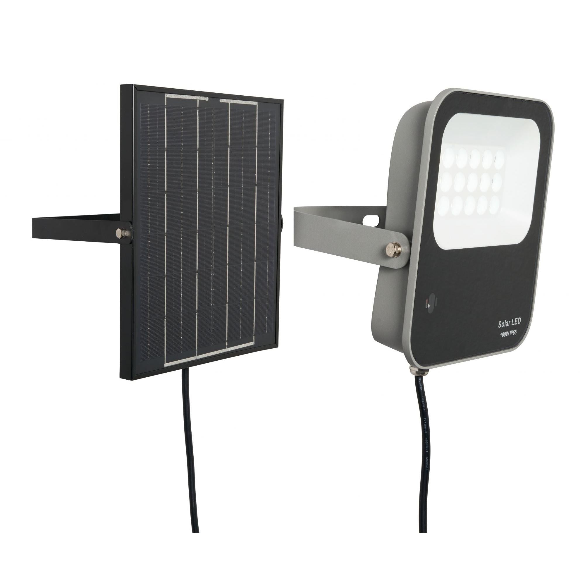 Forum ZN-42053 Denby Outdoor Solar 100 Watt LED Flood Light - Grey