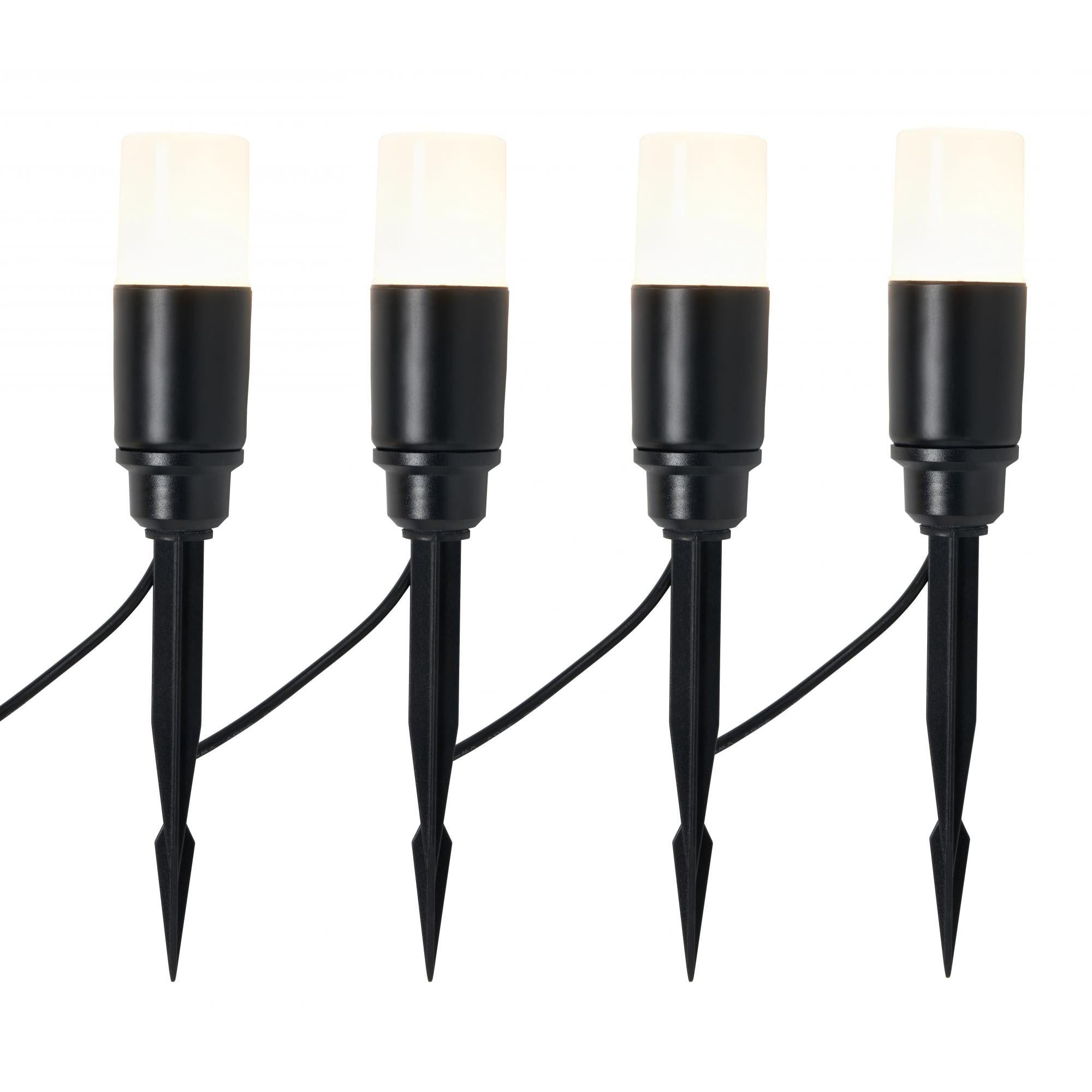 Forum ZN-42059 Daw Outdoor Solar RGB LED Garden Path Spike Lights Kit - Black Pack of 4