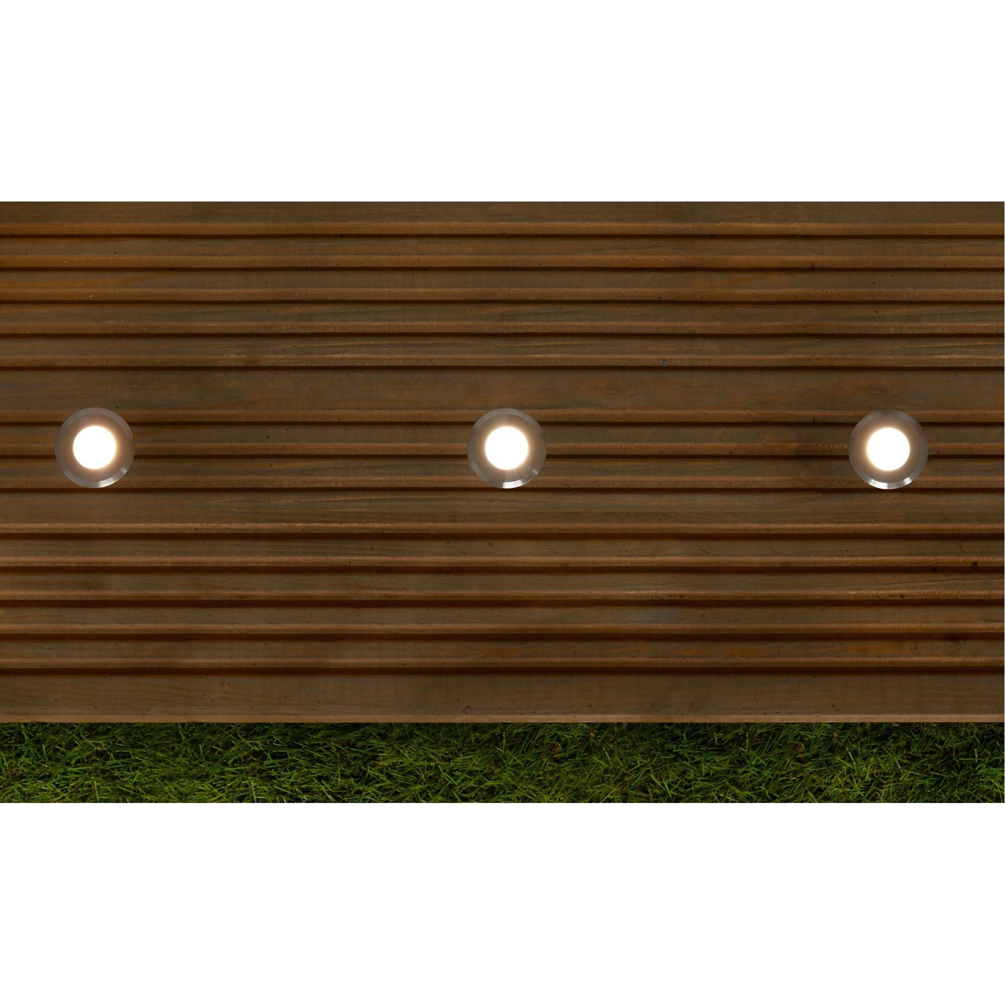 Forum ZN-42060 Ayle Outdoor Solar RGB LED Recessed Deck Light Kit IP65 - Black Pack of 4