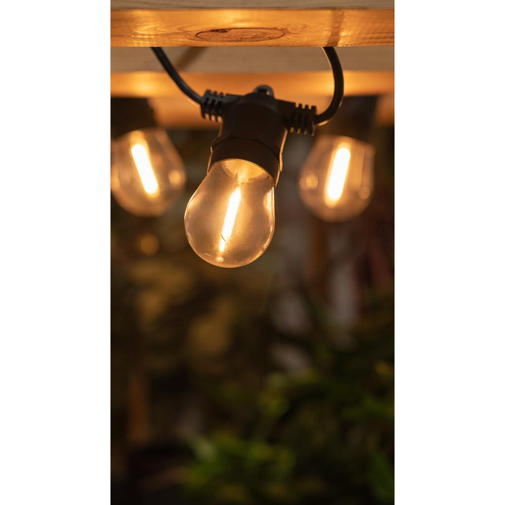 Forum ZN-42229 Wye 10 Light Outdoor Solar Festoon Lights - Black