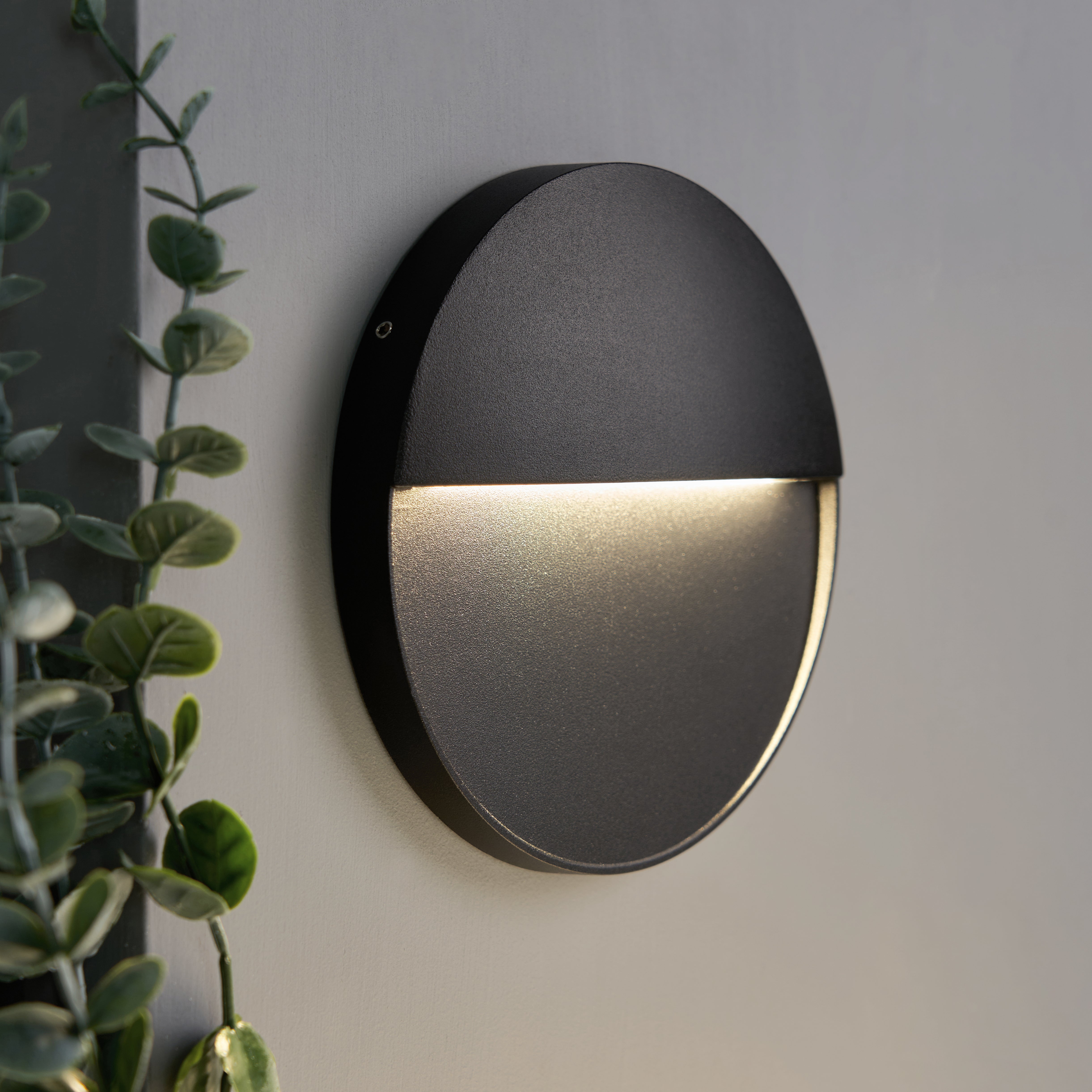 Forum ZN-44237-BLK Onza Outdoor LED 16cm Round Wall Light, Black