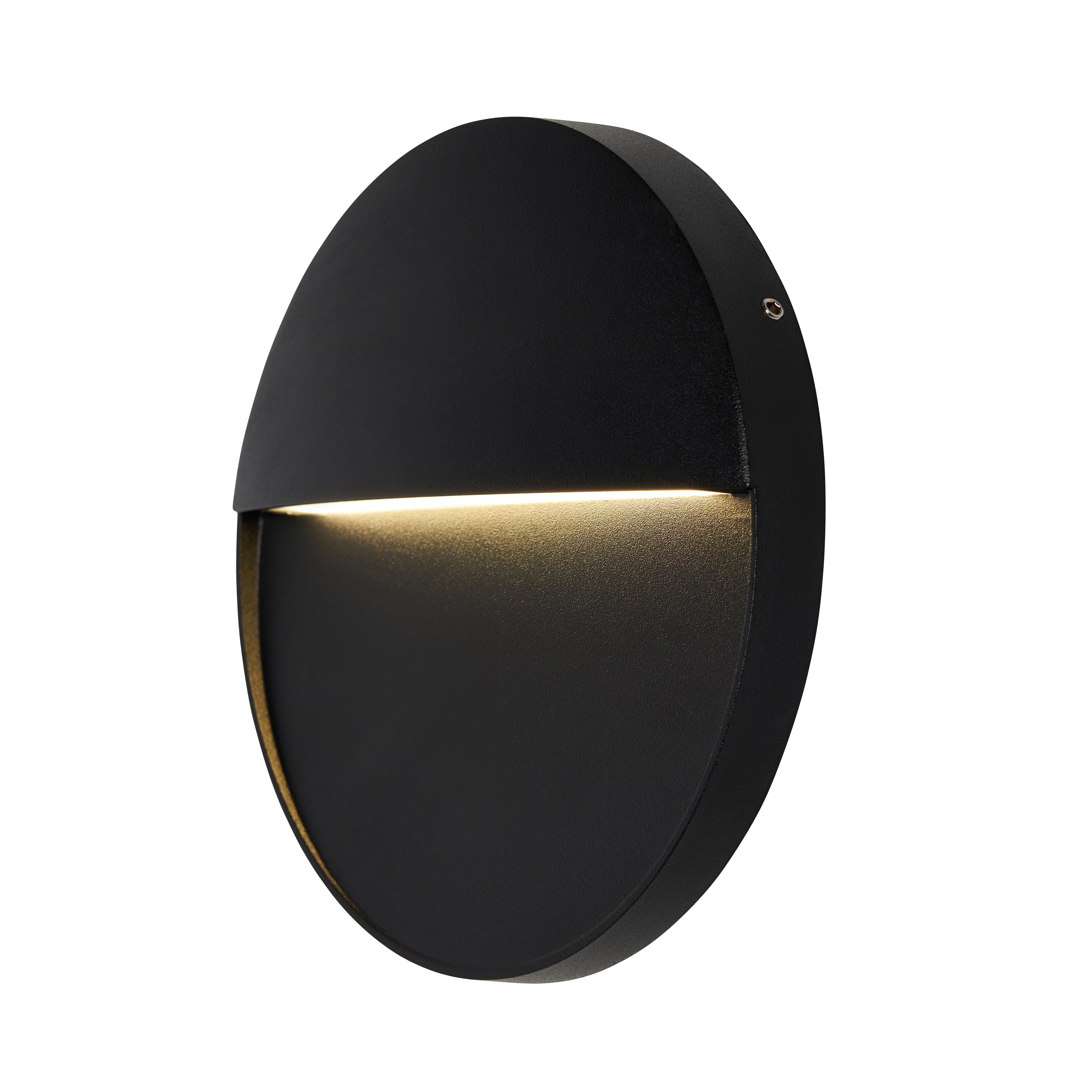 Forum ZN-44237-BLK Onza Outdoor LED 16cm Round Wall Light, Black