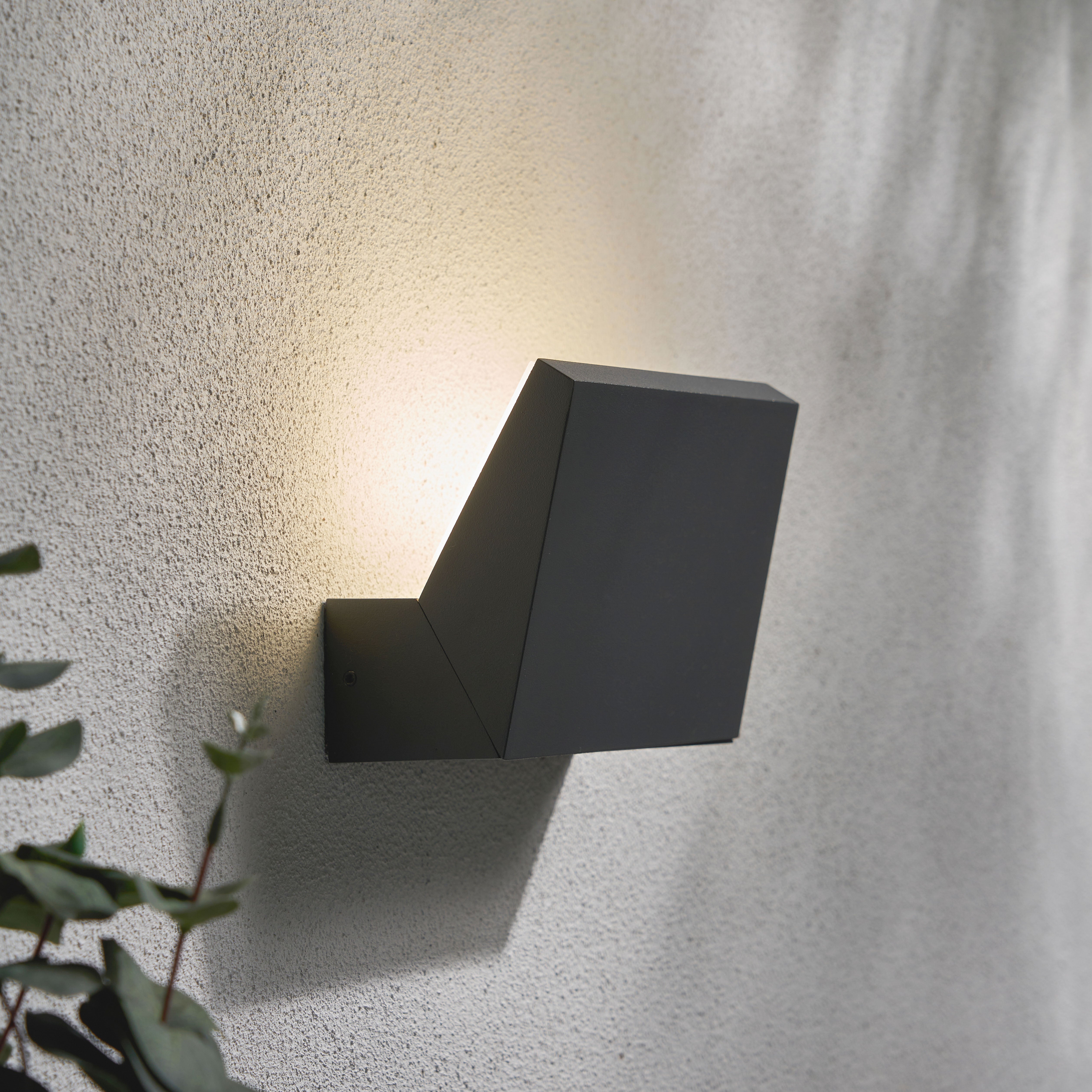 Forum ZN-44245-ANTH Rayu Outdoor LED Up or Down Adjustable Wall Light, Anthracite